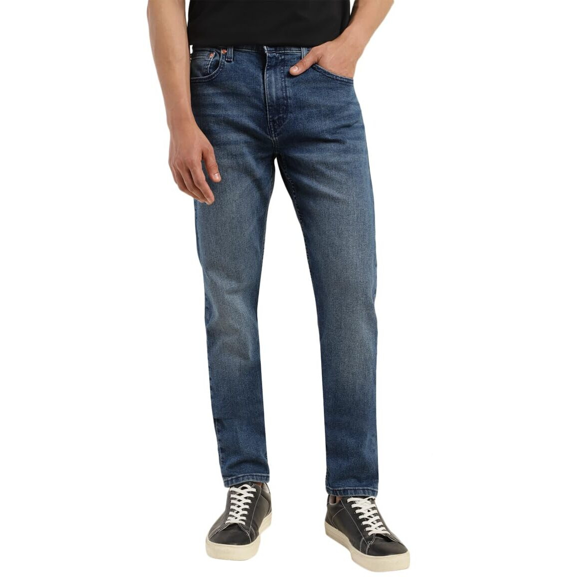 Levis Mens 512 Slim Tapered Fit Mid-Rise Jeans Navy