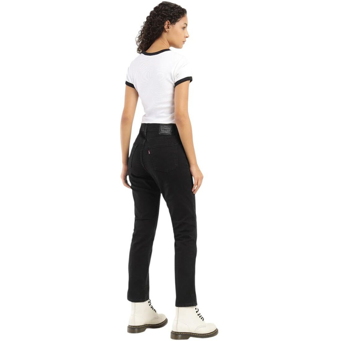 Levis Womens Straight Jeans (001UF-0005_Black