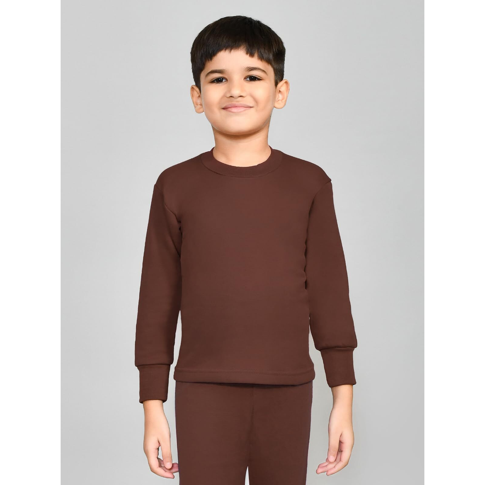 Lux Cottswool Boys Plain Thermal (COTT_Kids_SDC_Set_Brown Mellange_70)