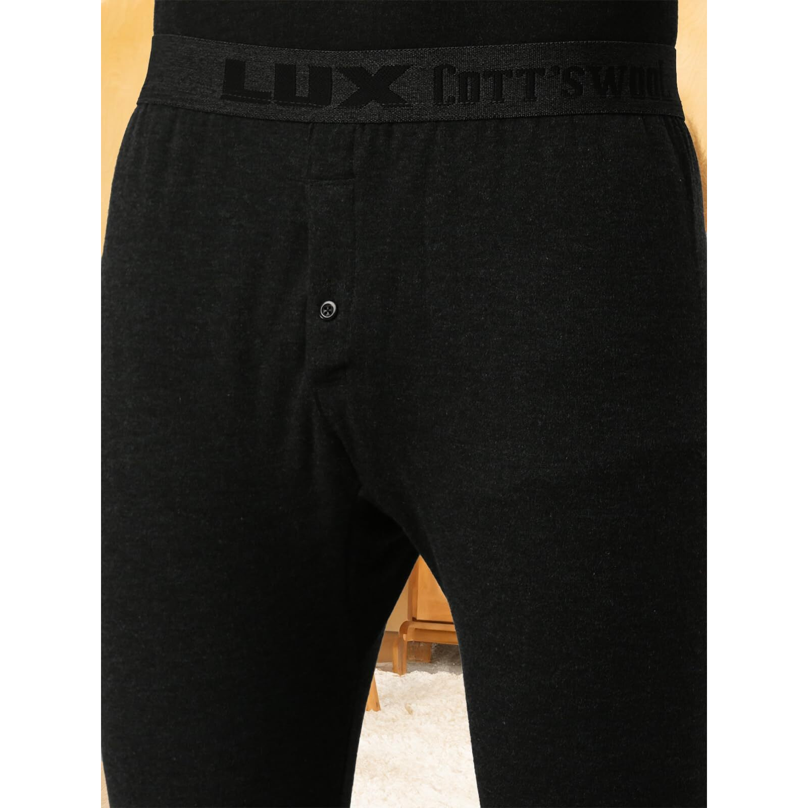 Lux Cottswool Mens Cotton Thermal Set (COTT_Black_FS_RN_TRO_Set_80)
