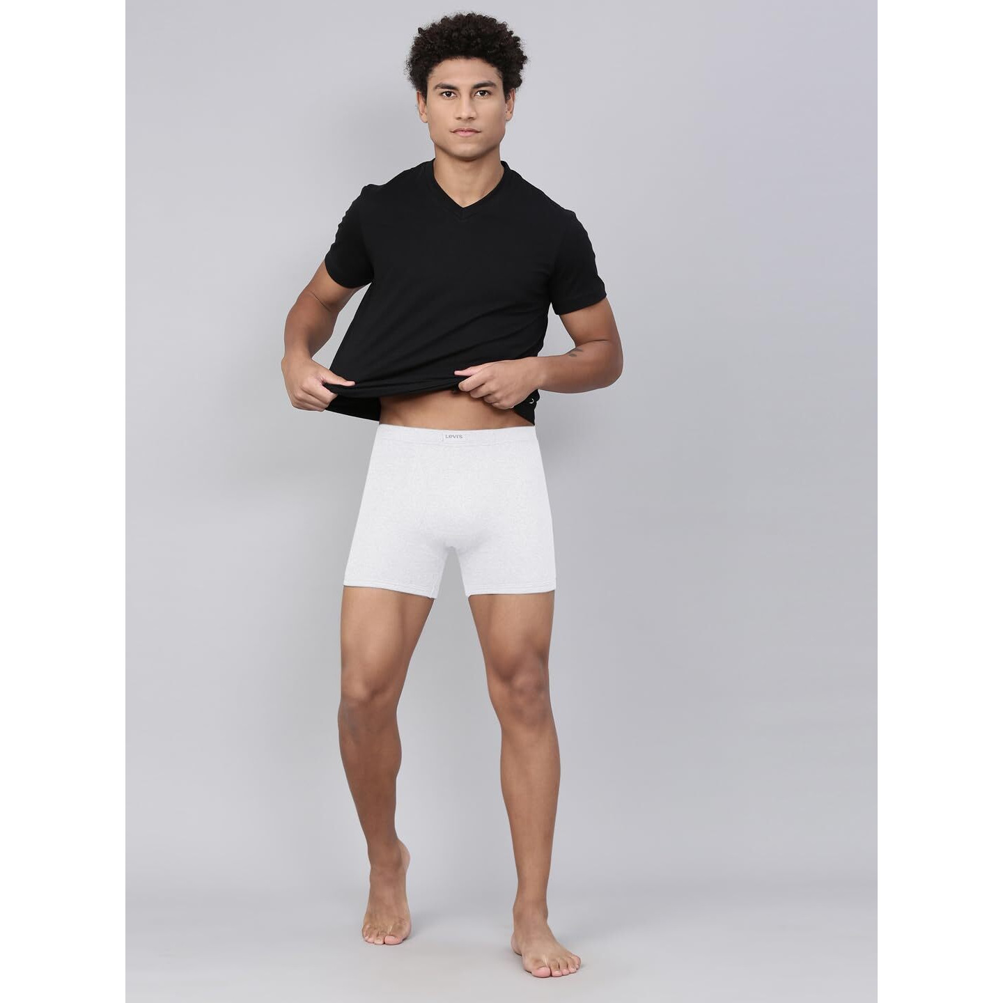 Levis Mens Cotton Style 010 Comfort Regular Fit Solid Boxer (Pack of 2) (010-BOXER Brief WHT-P2_White_L)