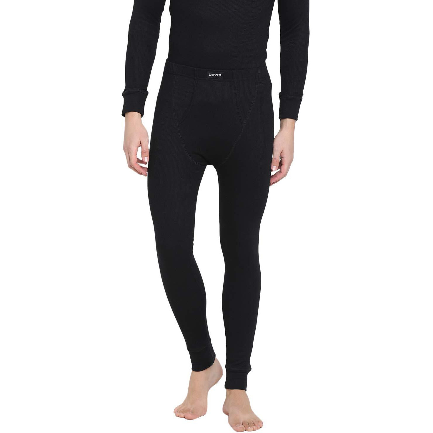 Levis Mens Slim Regular Fit Plain Thermal Bottoom (039-THRML BTM-BLK-P1_Black_XL)