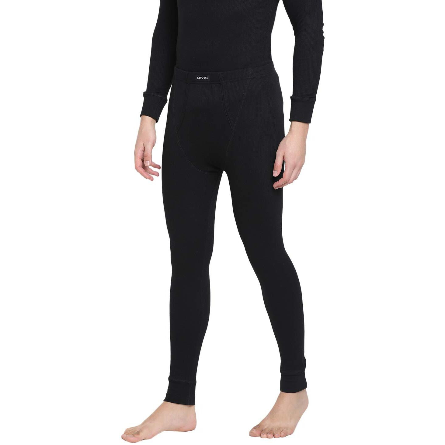 Levis Mens Slim Regular Fit Plain Thermal Bottoom (039-THRML BTM-BLK-P1_Black_XL)