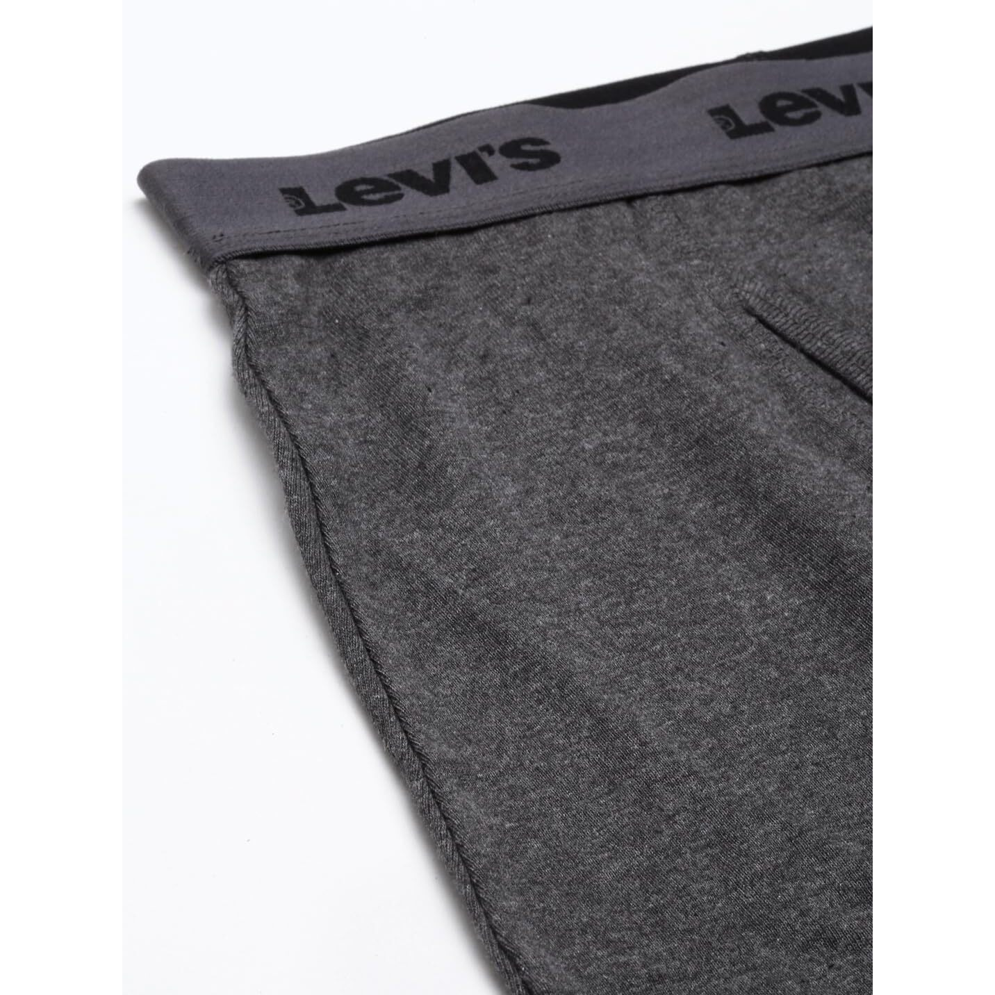Levis Mens Cotton Style 001 Classic Regular Fit Solid Boxer (Pack of 2) (001-BOXER Brief-DK GMEL/Navy-P2_Dark Grey Melange, M)
