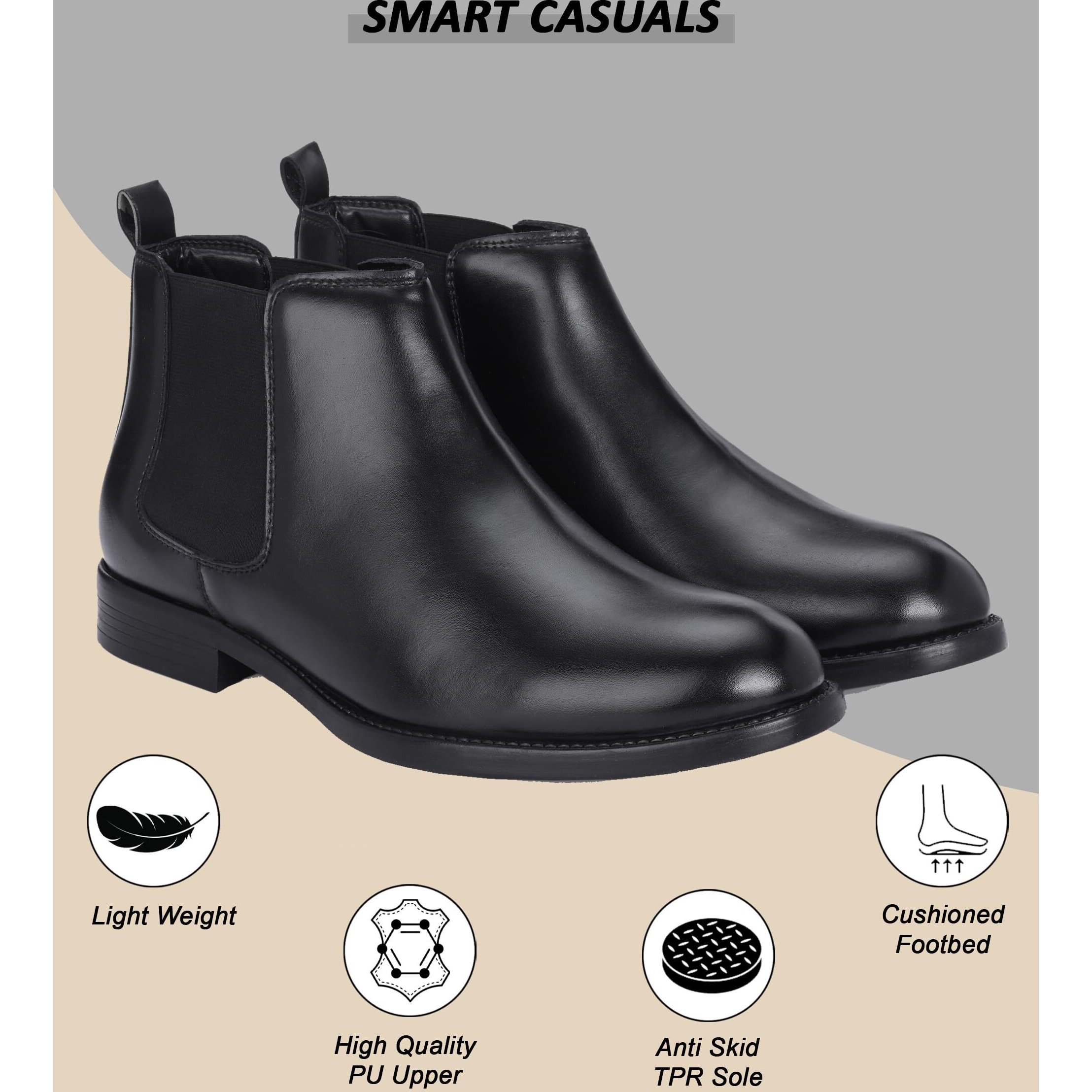 HiRELS Mens Black Chelsea Boots 9