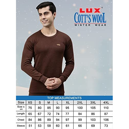 Lux Cottswool Mens Thermal Upper (CottsWool-RN-Upper-Brown-1-90_Brown_Large)