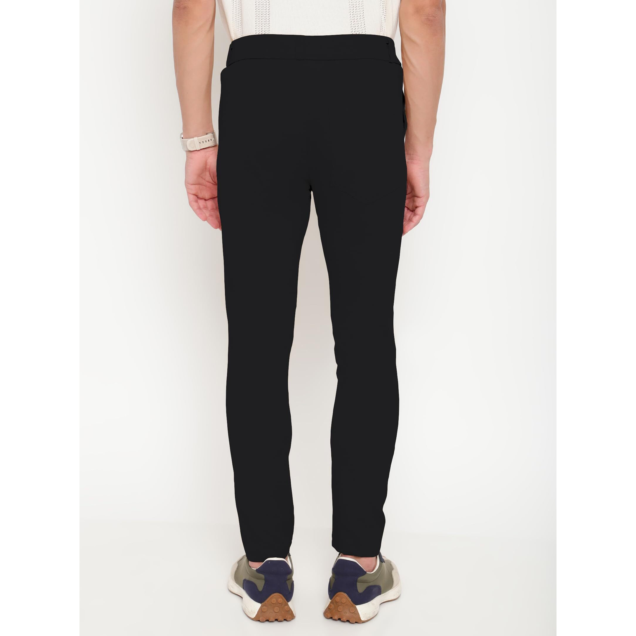 Black Mens Trouser II Mens Regular Casual Pants II Mens Regular Fit Casual Trouser (Trousers-121-Black-32)