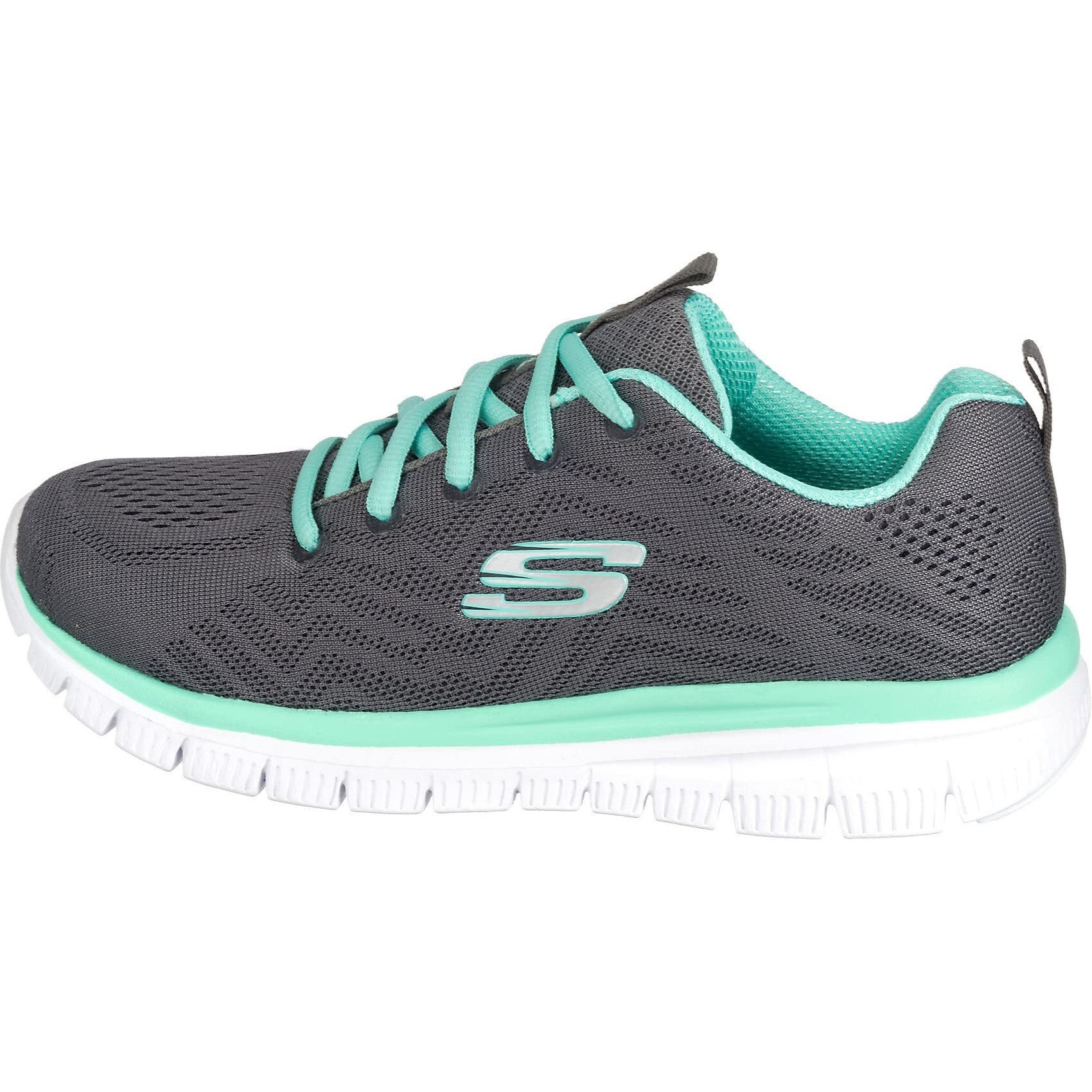 Skechers Women Graceful-Get Connected Charcoal/Green Sneakers-6 UK/India (39 EU) (9 US) (12615-CCGR)