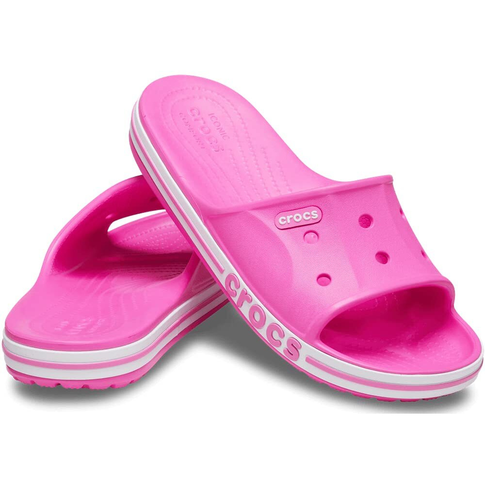 crocs unisex-adult Bayaband Slide ELECTRIC PINK Slide Sandal - 9 UK Men/ 10 UK Women (M10W12) (205392-6QQ)