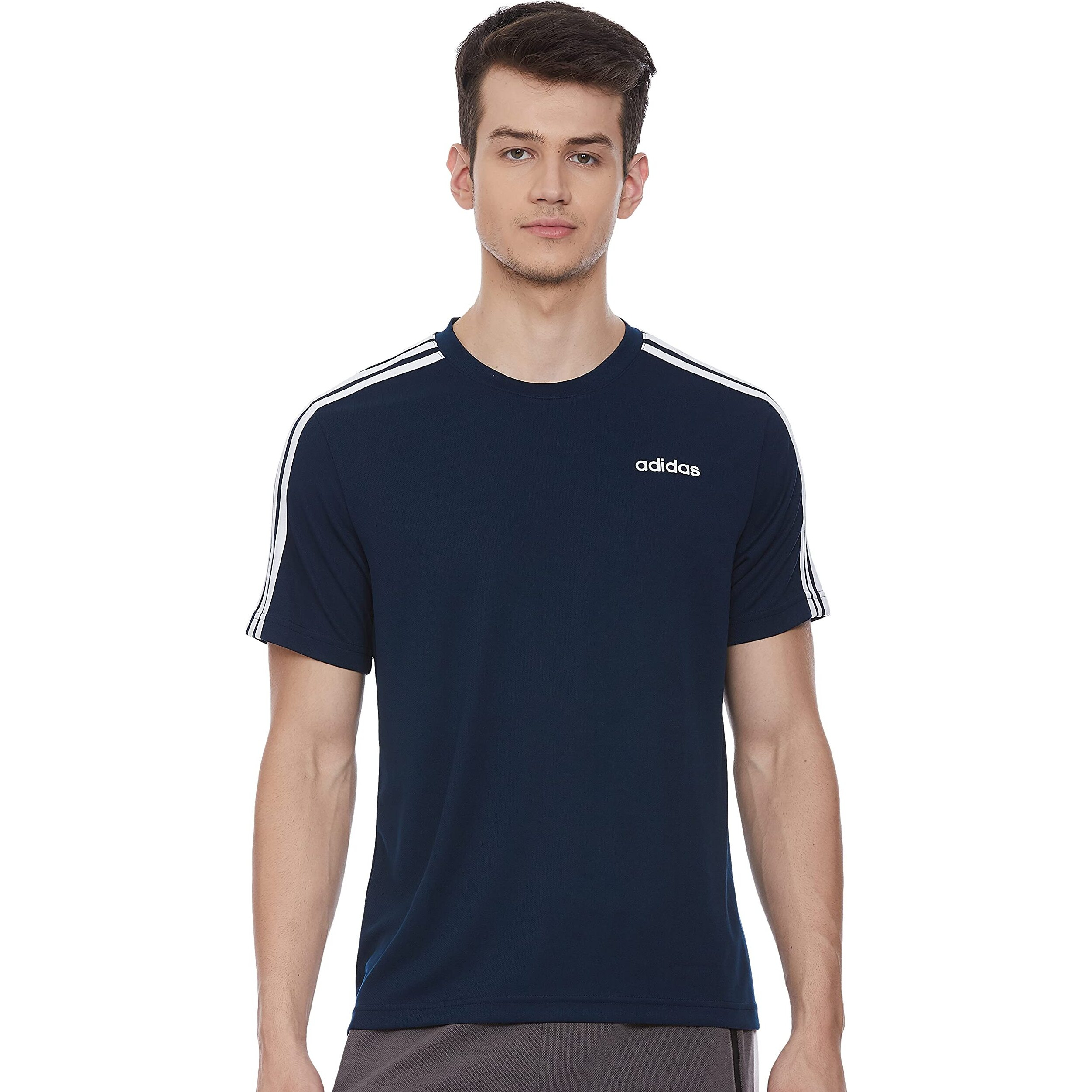 adidas Men Polyester Classic 3S TEE, Sports T-Shirts, Conavy, X-Small