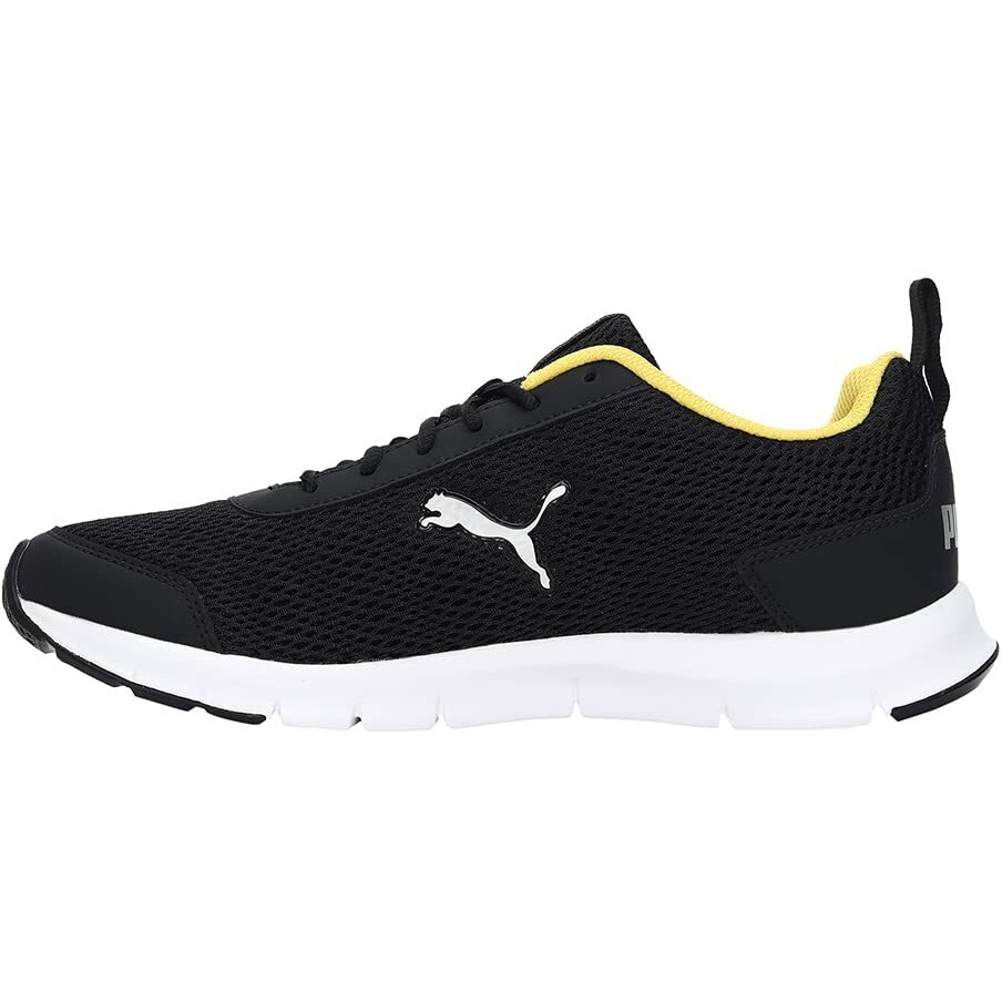 Puma Mens Rapid Runner Black-Silver-Sulphur Sneaker - 6 UK (37116605)