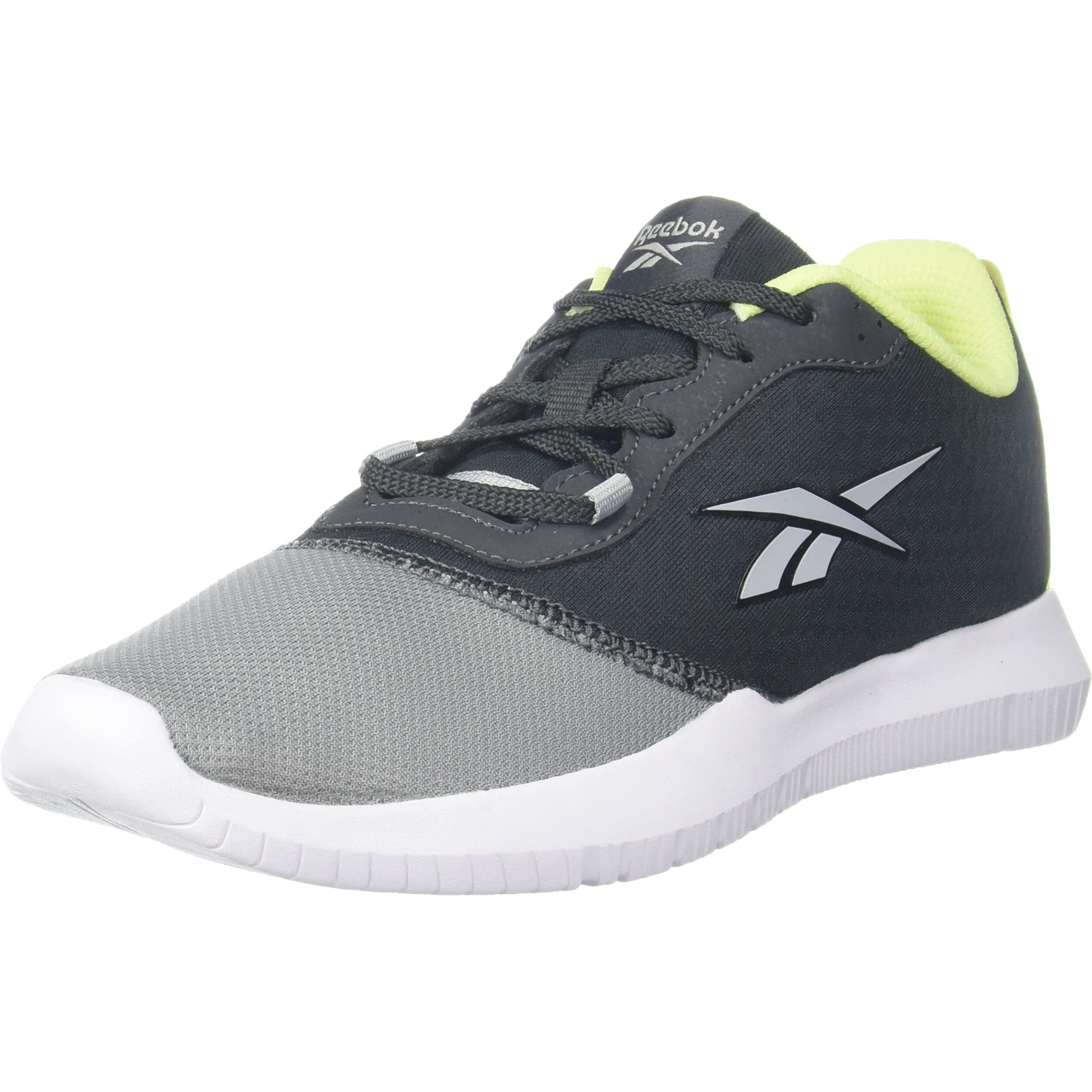 REEBOK Men Synthetic Edgility Runner Running Shoes Flat Grey - Gravel - Energy Glow UK-10