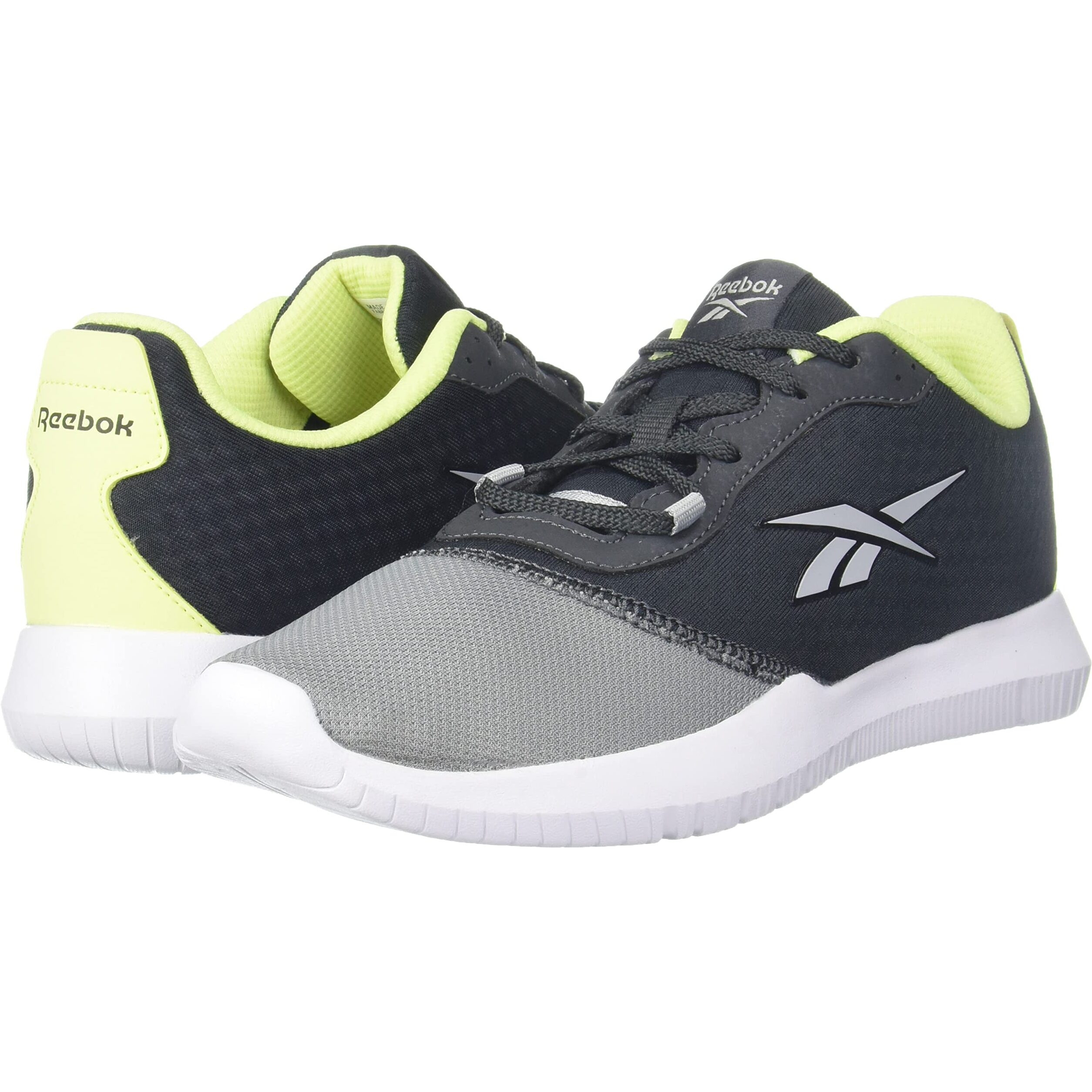 REEBOK Men Synthetic Edgility Runner Running Shoes Flat Grey - Gravel - Energy Glow UK-10