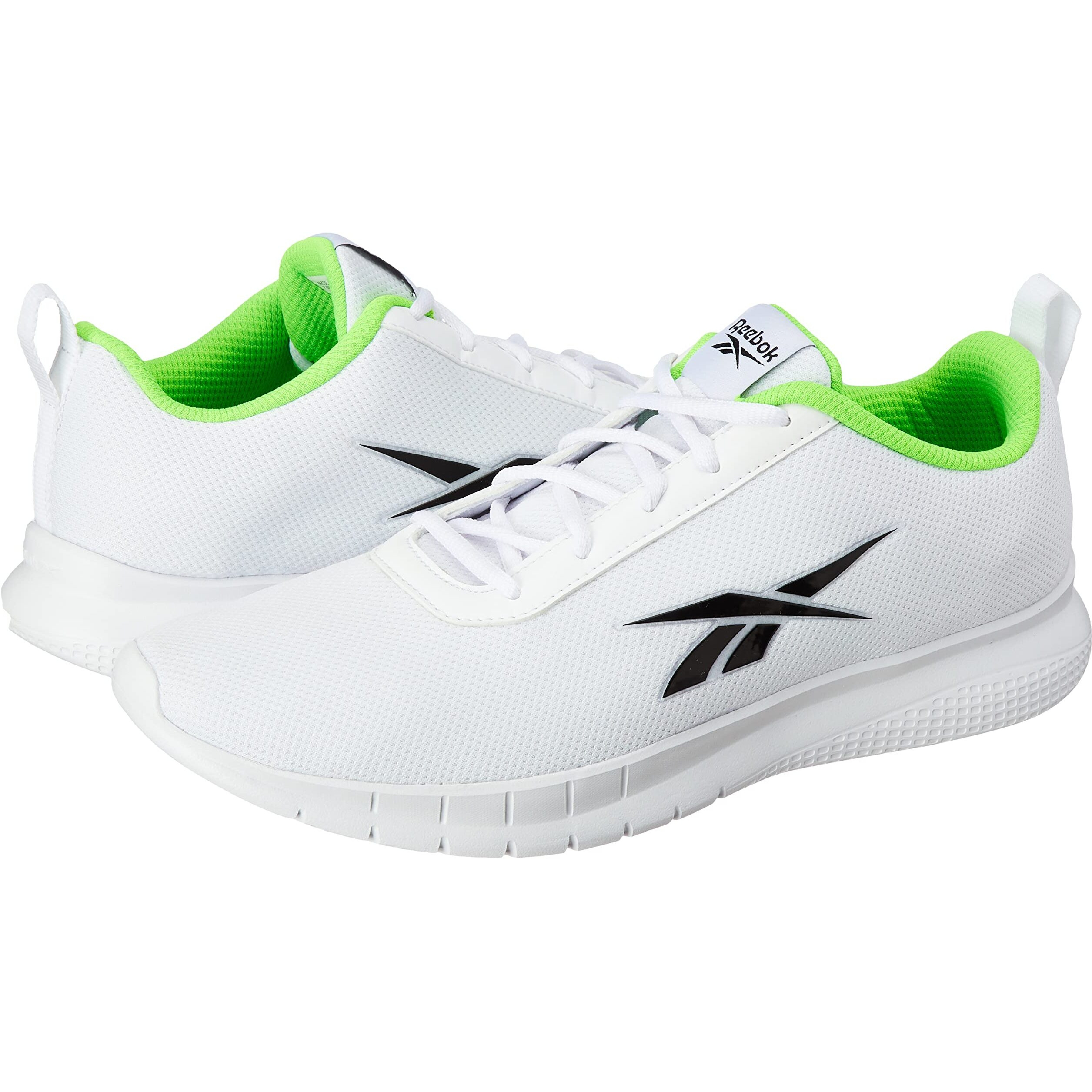 Reebok Men Synthetic/Textile Stride Runner M Running Shoes White/Black/Solar Lime UK-10
