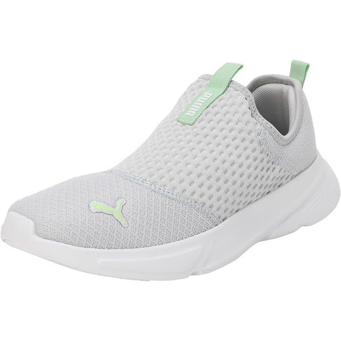 Puma Womens Melanite Slipon WNS Silver Mist/White/Spring Fern Sneaker - 6 UK (39608303)