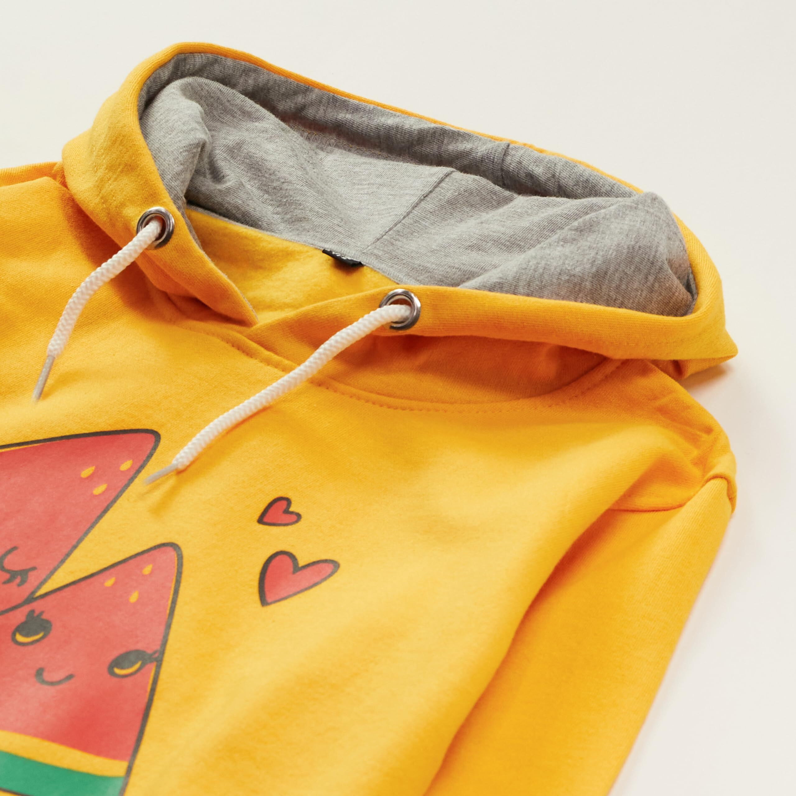 T2F Girl's Cotton Hooded Neck Regular Sweatshirt (Bys-Ss-06_Multicolor_3-4 Years_Yellow_3 Years-4 Years)