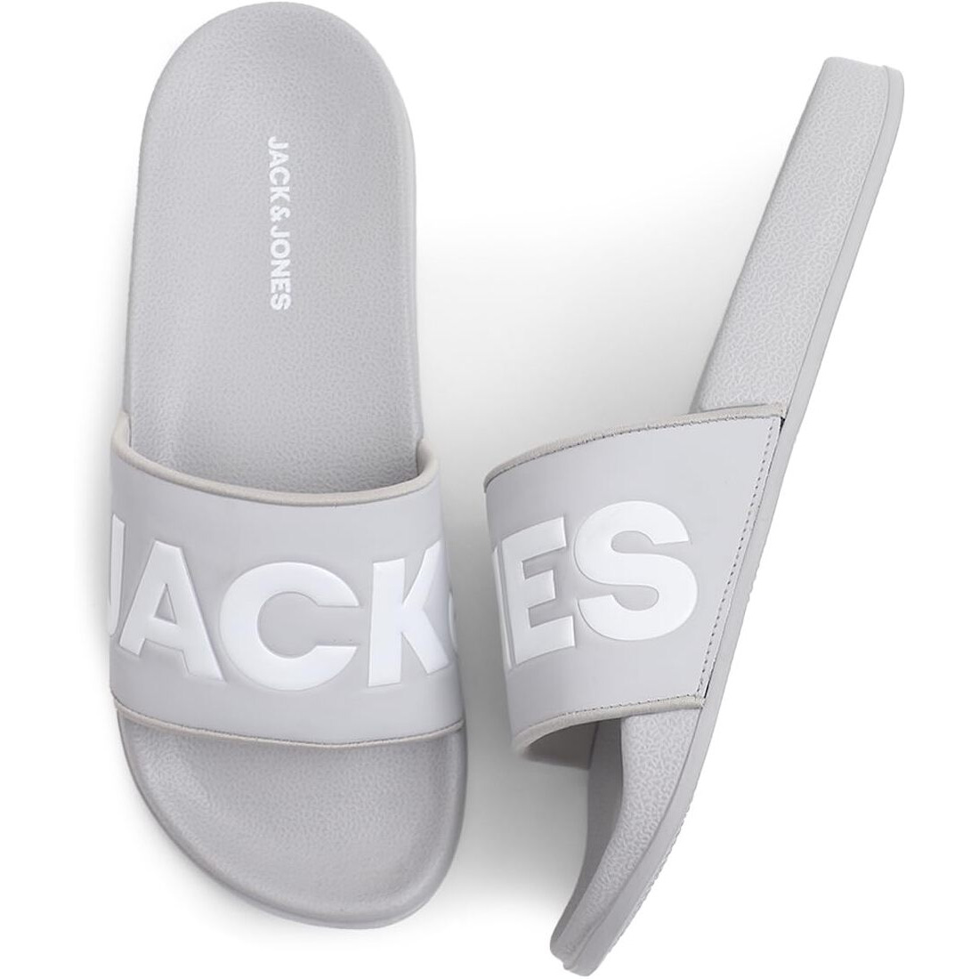 JACK&JONES Grey Logo Print Sliders