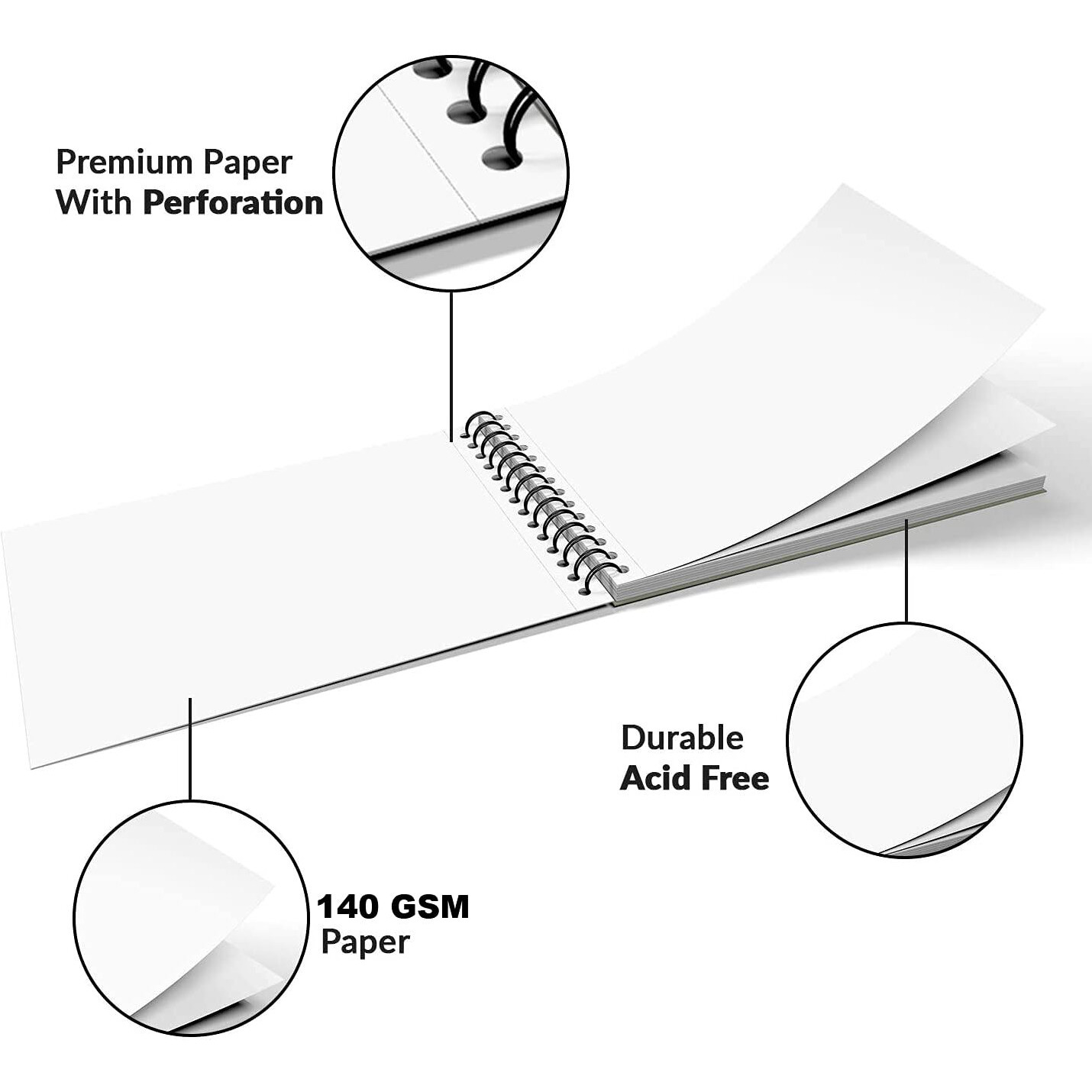 VARIETY CANVAS 50 Sheet A5 Sketchbook Set | Top Spiral-Bound Sketchpad for Artists | Sketching and Drawing Acid Free Paper, for Doodling | Artist Oxfort Sketch Book (Mix)