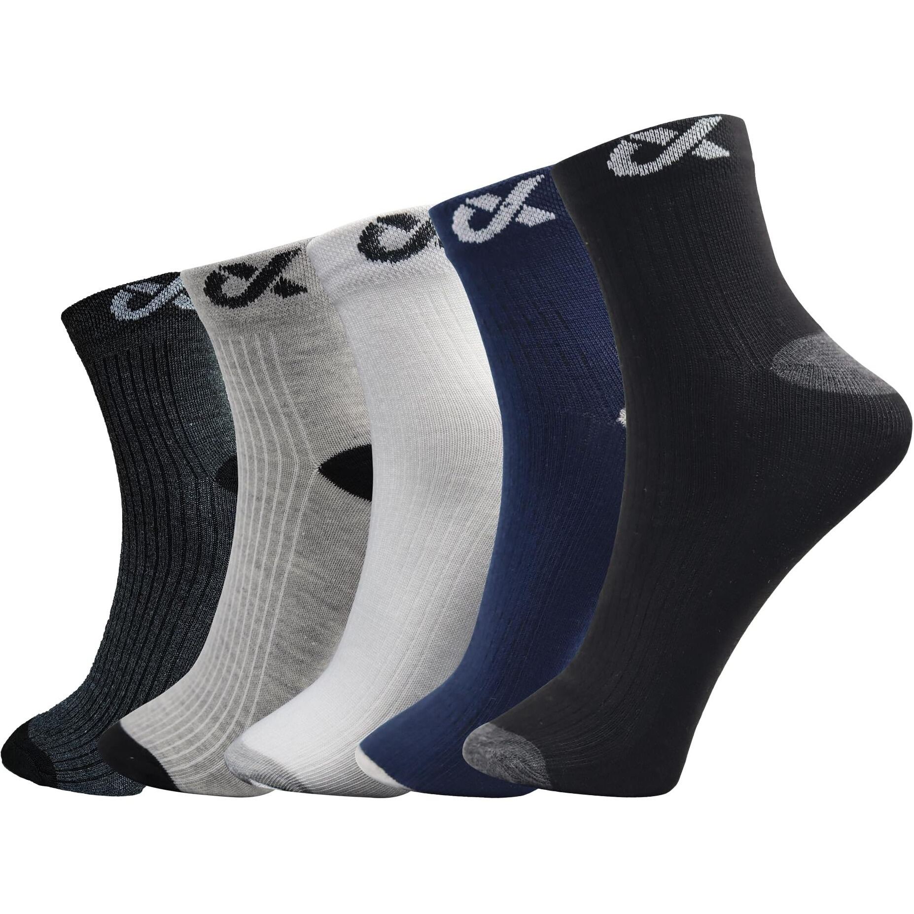 XJARVIS CUBA 5 Pairs Ankle Length Cotton Socks Men & Women for Sports Unisex Multicolor Socks Ideal for Gym, Casual Wear & Running Odor Free, Pack of 5