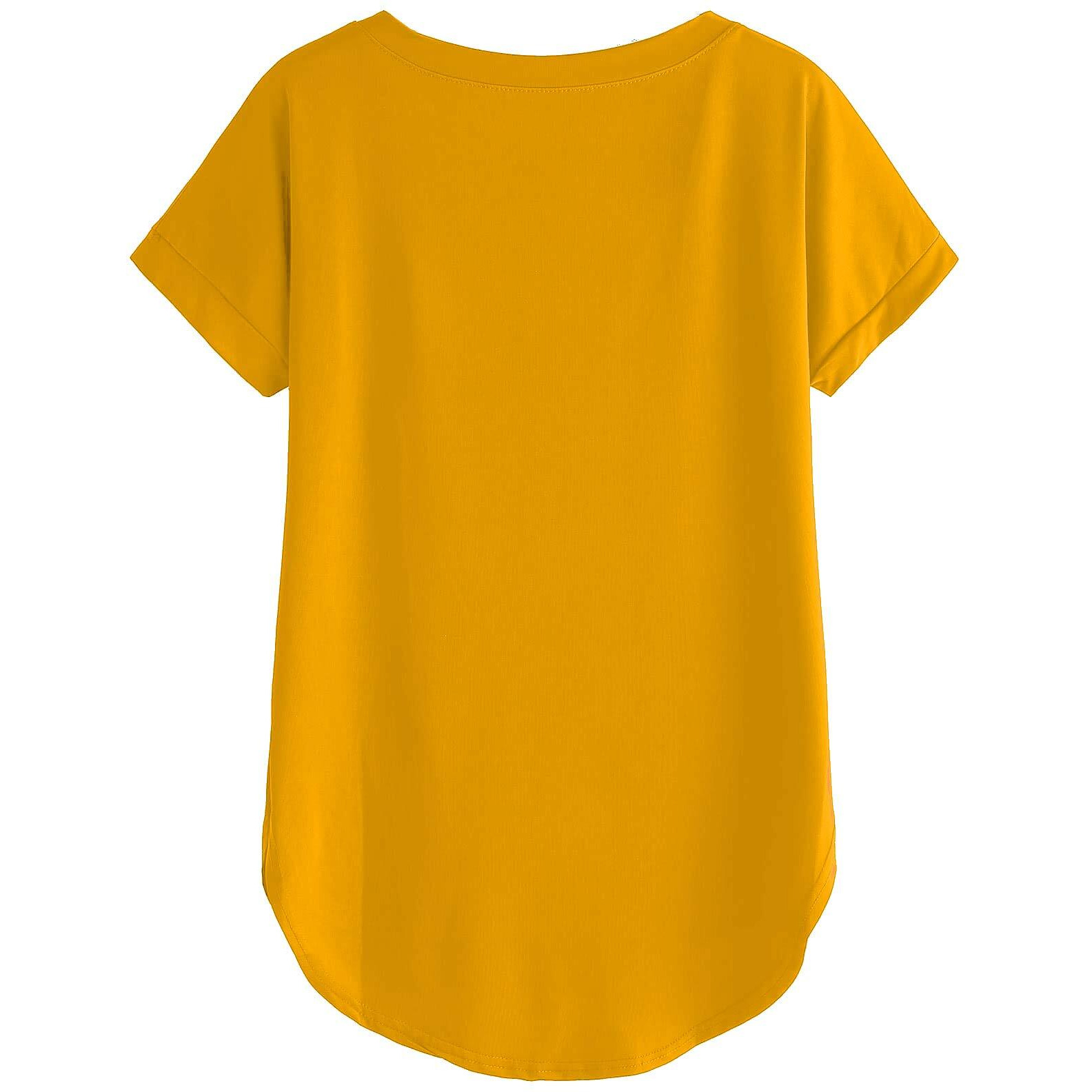 Fabricorn Women's Solid Regular Fit Shirt (GT01-Yellow-XXL_Mustard Yellow
