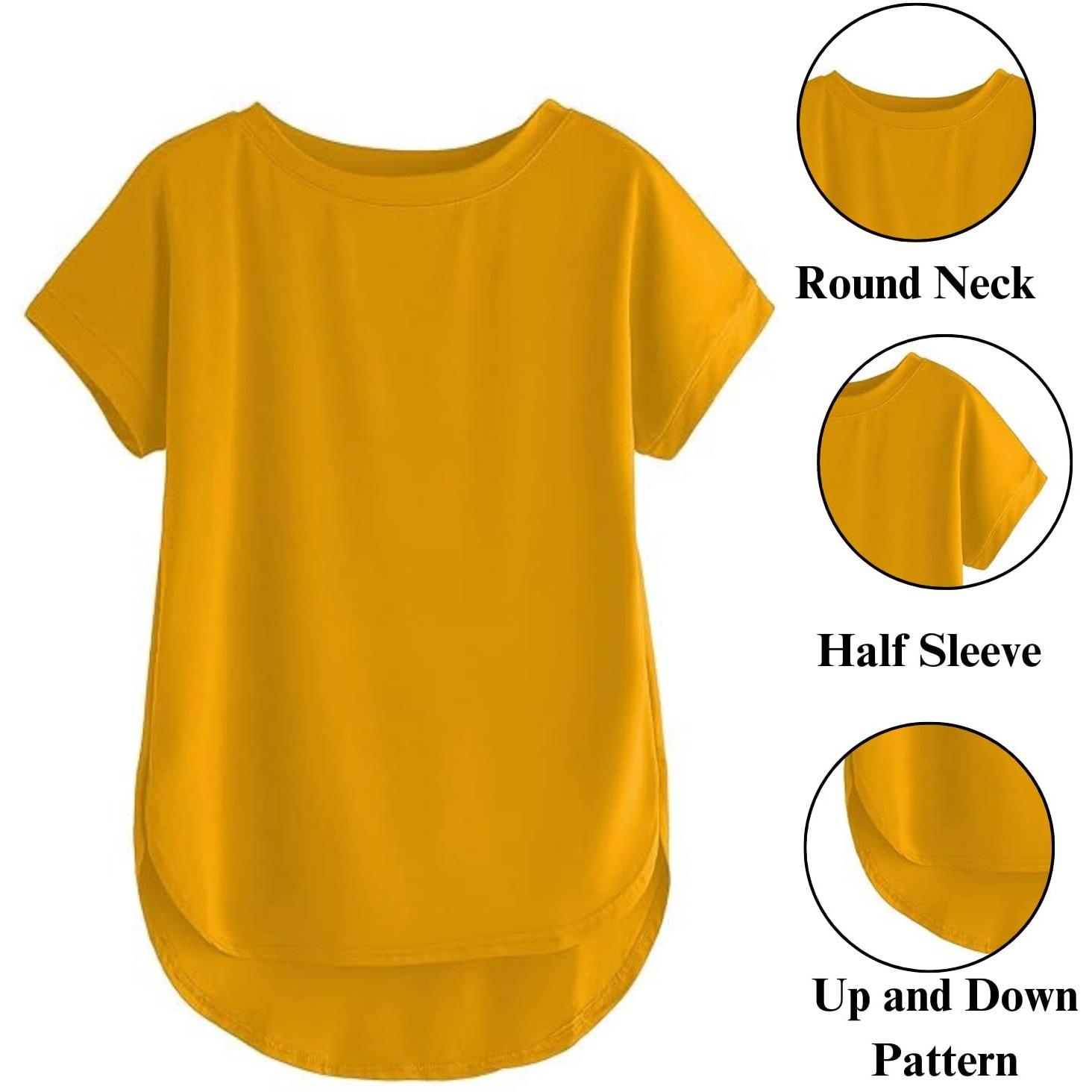 Fabricorn Women's Solid Regular Fit Shirt (GT01-Yellow-XXL_Mustard Yellow