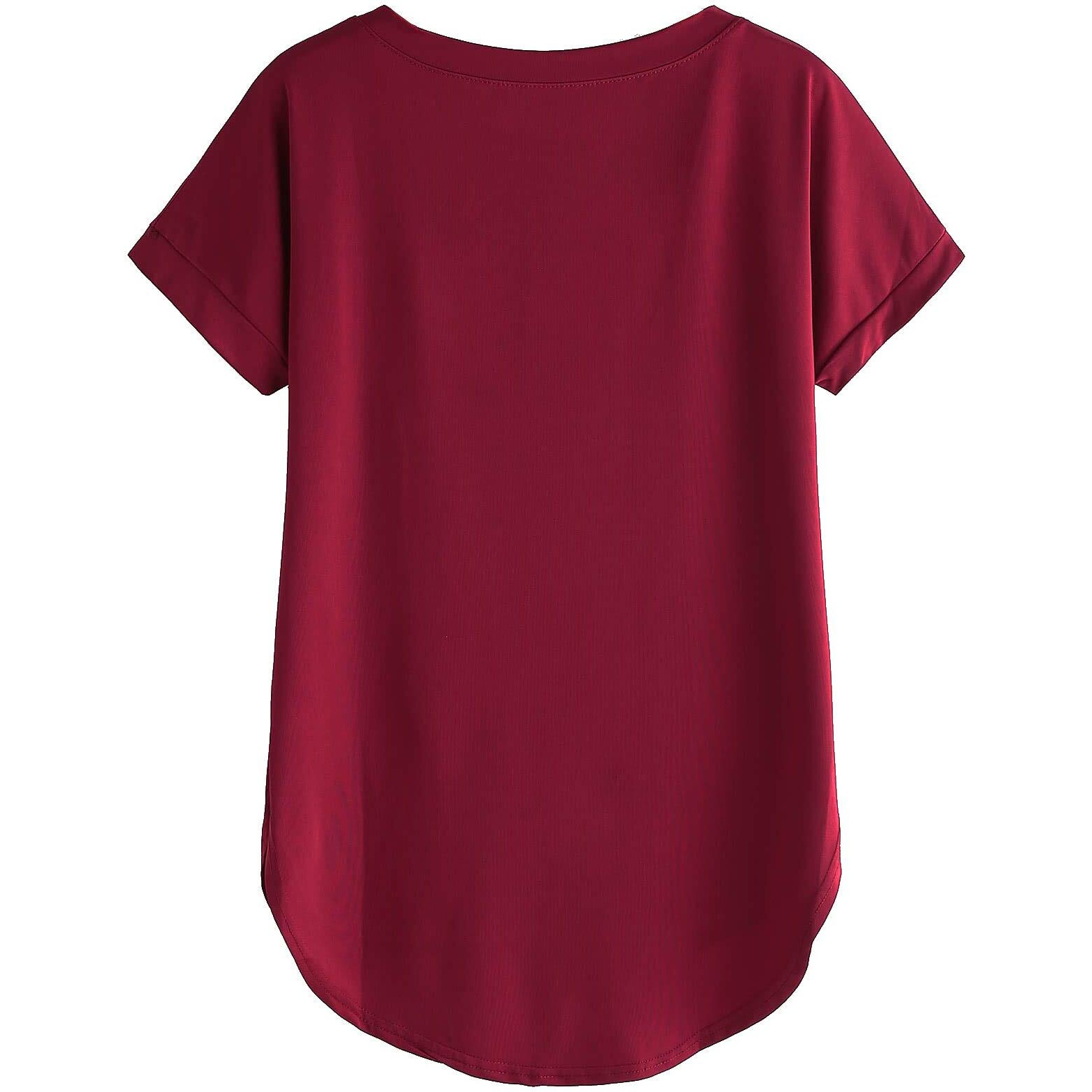 Fabricorn Combo of Plain Color Stylish Up and Down Cotton Tshirt for Women, Short Sleeve, Round Neck (Maroon)