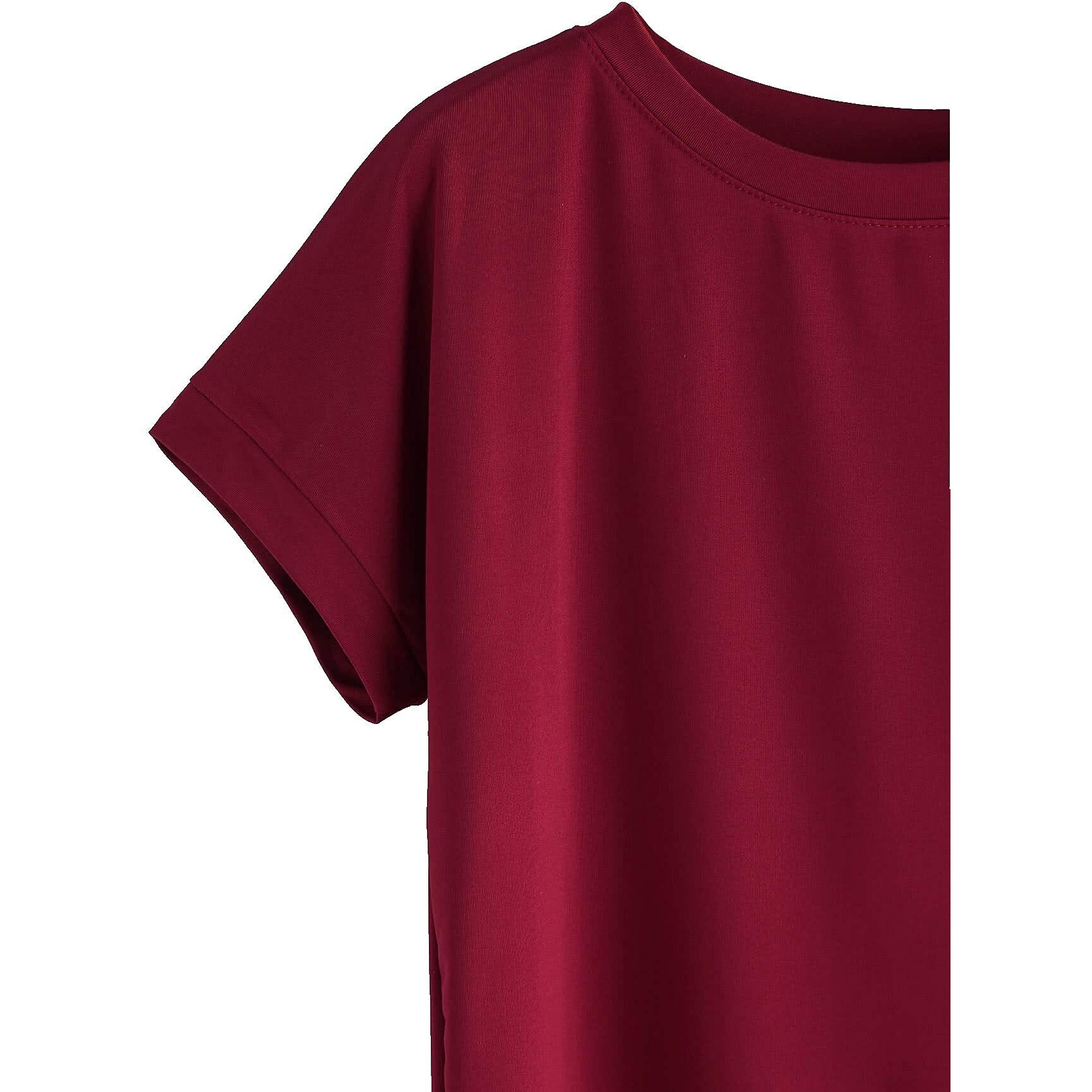 Fabricorn Combo of Plain Color Stylish Up and Down Cotton Tshirt for Women, Short Sleeve, Round Neck (Maroon)
