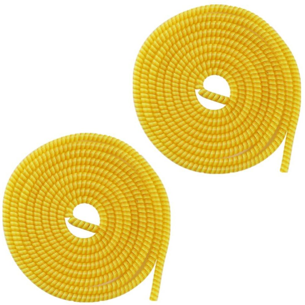 Florican Full Size 1.4 Meter (2 Pcs) Spiral Cable Protector Suitable for All iPhone/Android Mobile Charging Cables (Yellow)