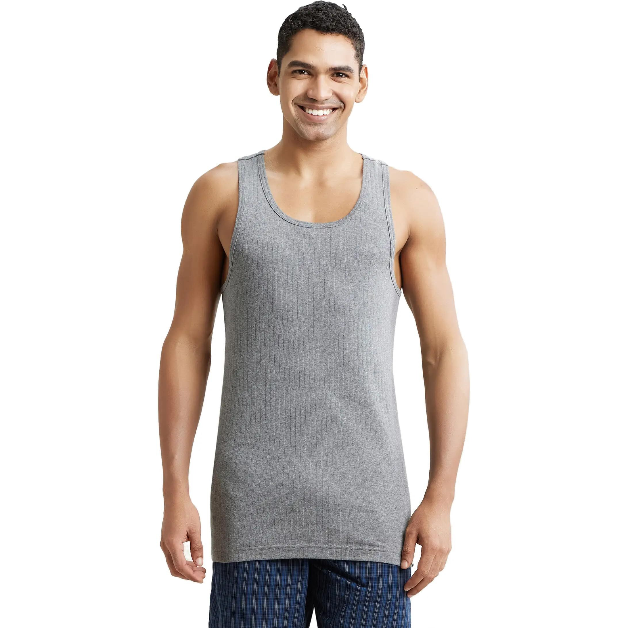 Jockey Men's Cotton Vest (9922-0105-GRYML Grey Melange L)