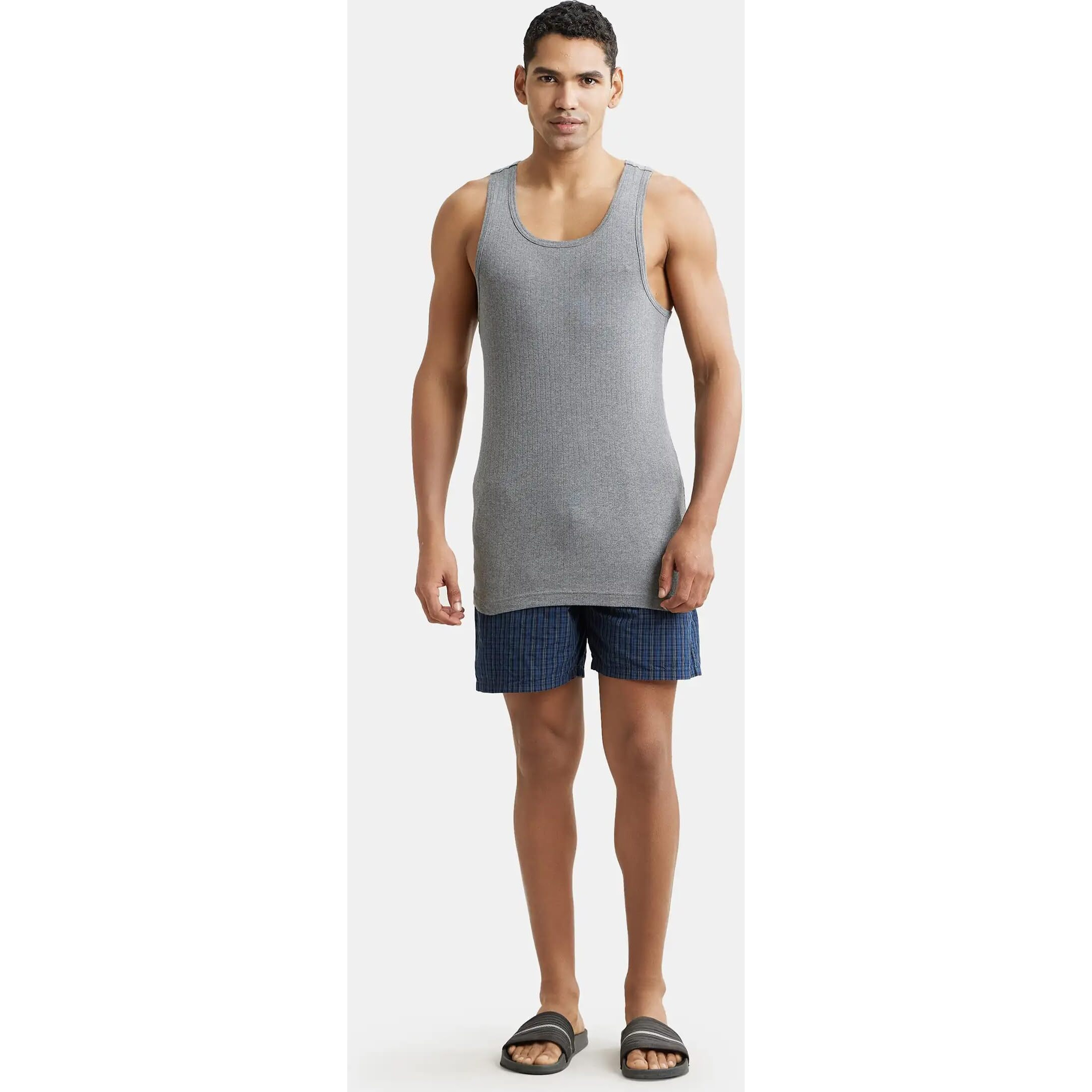 Jockey Men's Cotton Vest (9922-0105-GRYML Grey Melange L)