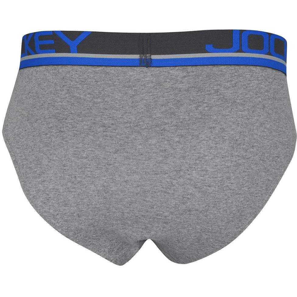 Jockey Men's Cotton Briefs (Pack of 1) (FP02_Grey Melange & Neon Yellow_Large_Grey, Yellow_L)