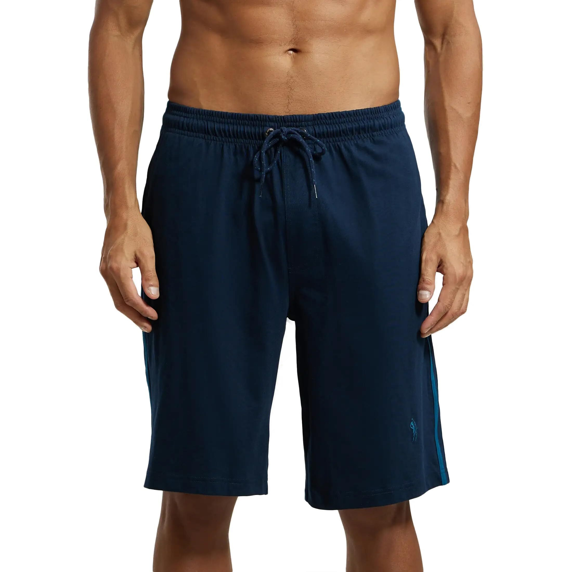 Jockey Men's Cotton Shorts (9426_Navy & Seaport Teal_)