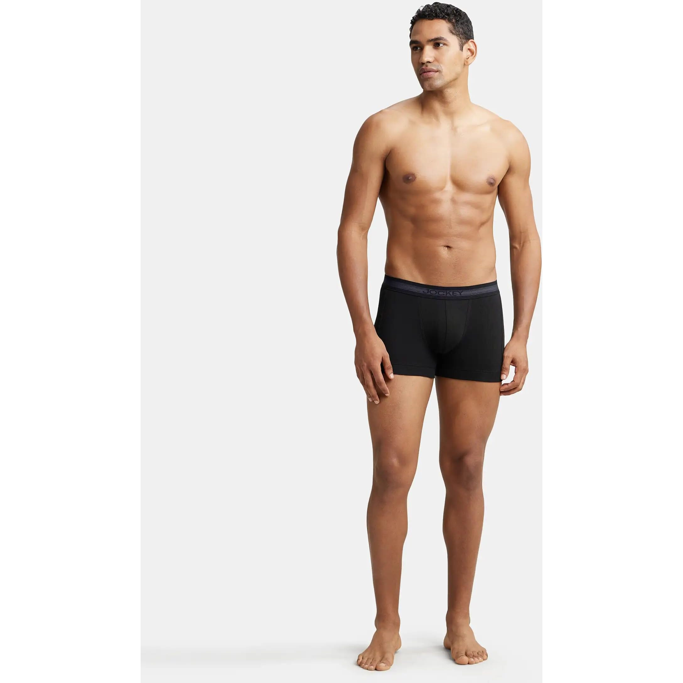 Jockey Men's Cotton Trunks (Pack of 1) (1015-0110-ASSTD Black XL_Black_XL)