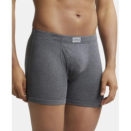 Jockey Men's Cotton Briefs (Pack of 1) (8008-0105-CHAML_Charcoal Melange_Medium_Charcoal Melange_M)
