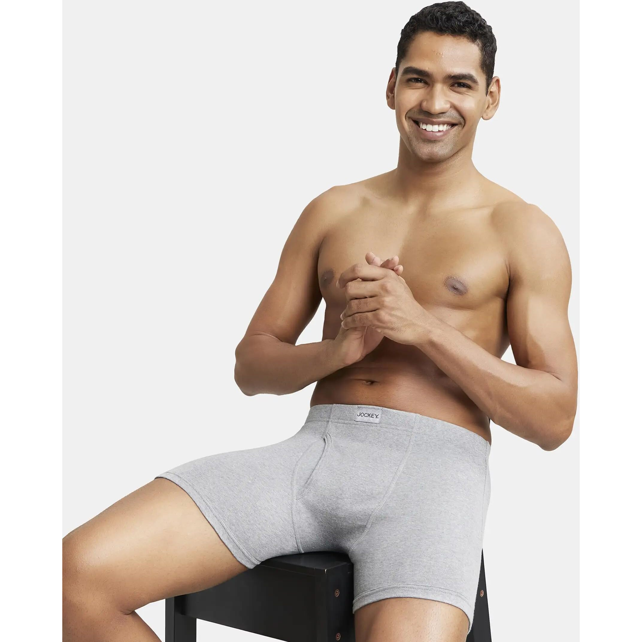 Jockey Men's Cotton Briefs (Pack of 1) (8008-0105-GRYML_Grey Melange_Medium_Grey Melange_M)