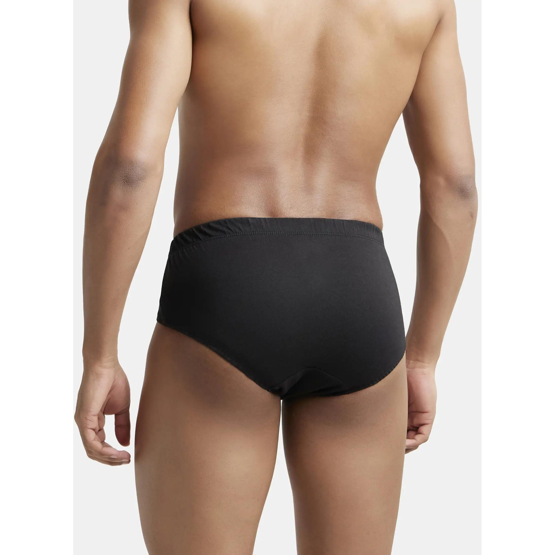 Jockey Men's Super Combed Cotton Poco Briefs with Durable concealed waistband (Pack of 2) 8035_Black_M