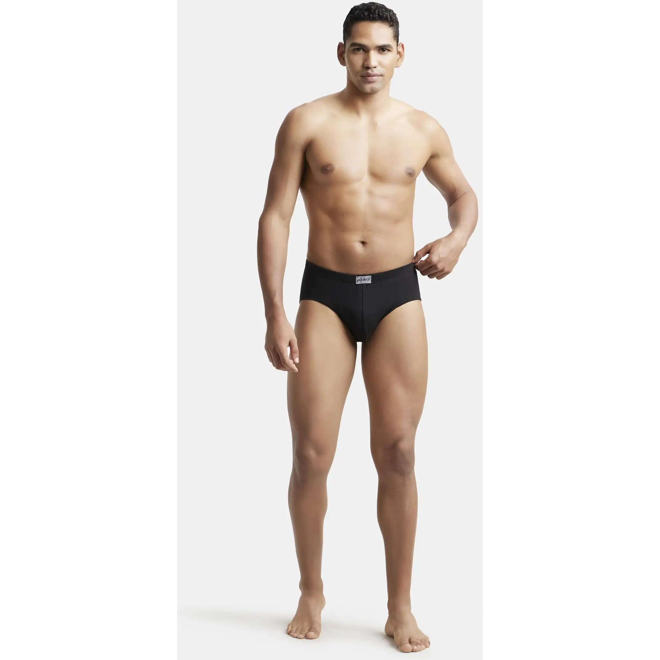 Jockey Men's Super Combed Cotton Poco Briefs with Durable concealed waistband (Pack of 2) 8035_Black_M