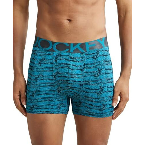Jockey Men's Ultrasoft & Light Weight Tactel Nylon Printed Trunks IC30_Ocean Depth Prints_S