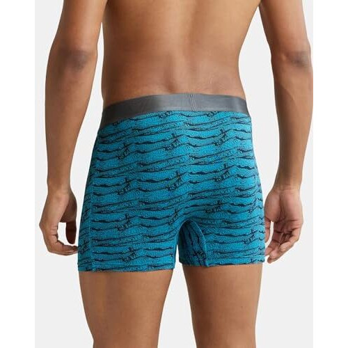 Jockey Men's Ultrasoft & Light Weight Tactel Nylon Printed Trunks IC30_Ocean Depth Prints_S