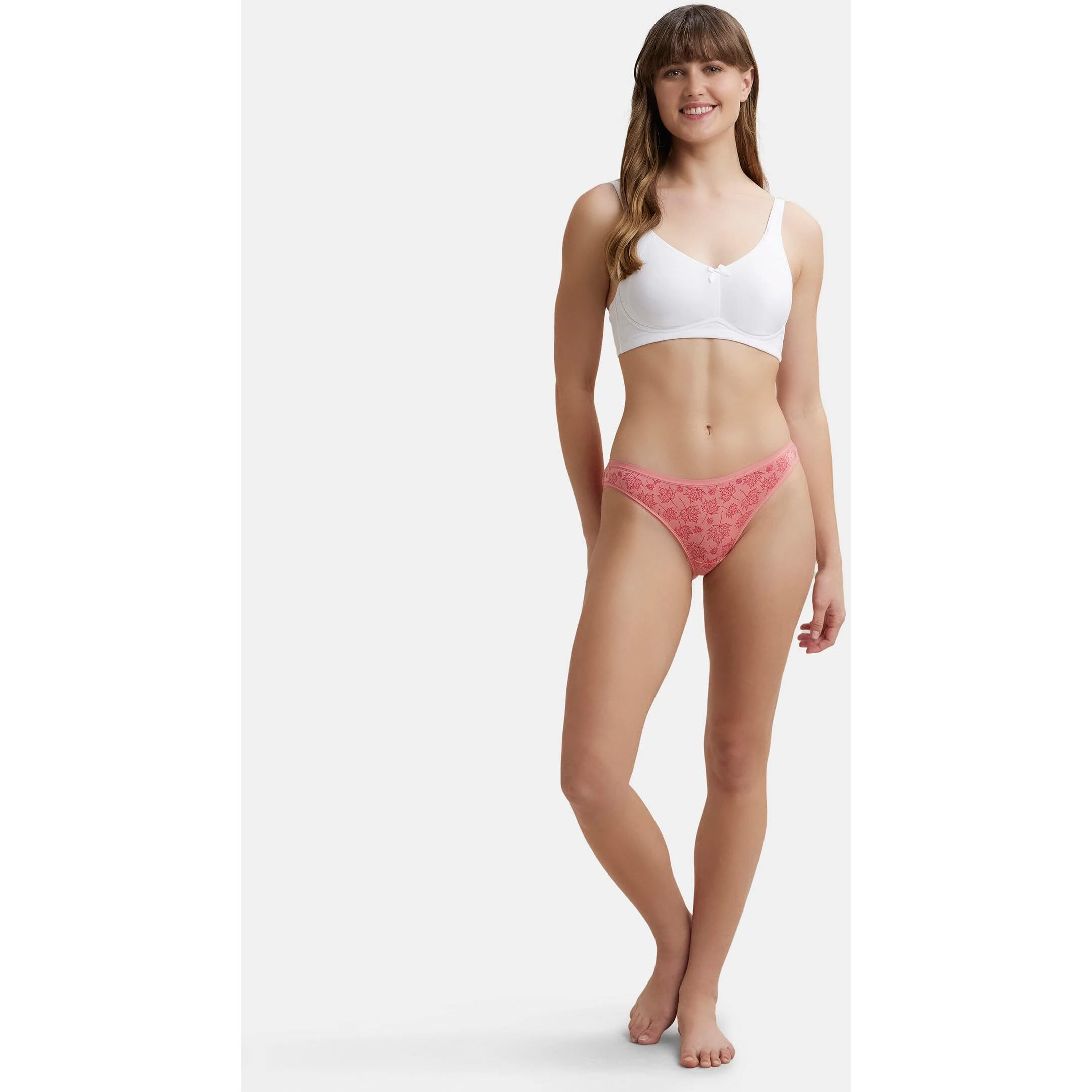 Jockey FE41 Women's Wirefree Non Padded Super Combed Cotton Elastane Stretch Full Coverage Everyday Bra with Concealed Shaper Panel and Broad Fabric Straps_White_36B