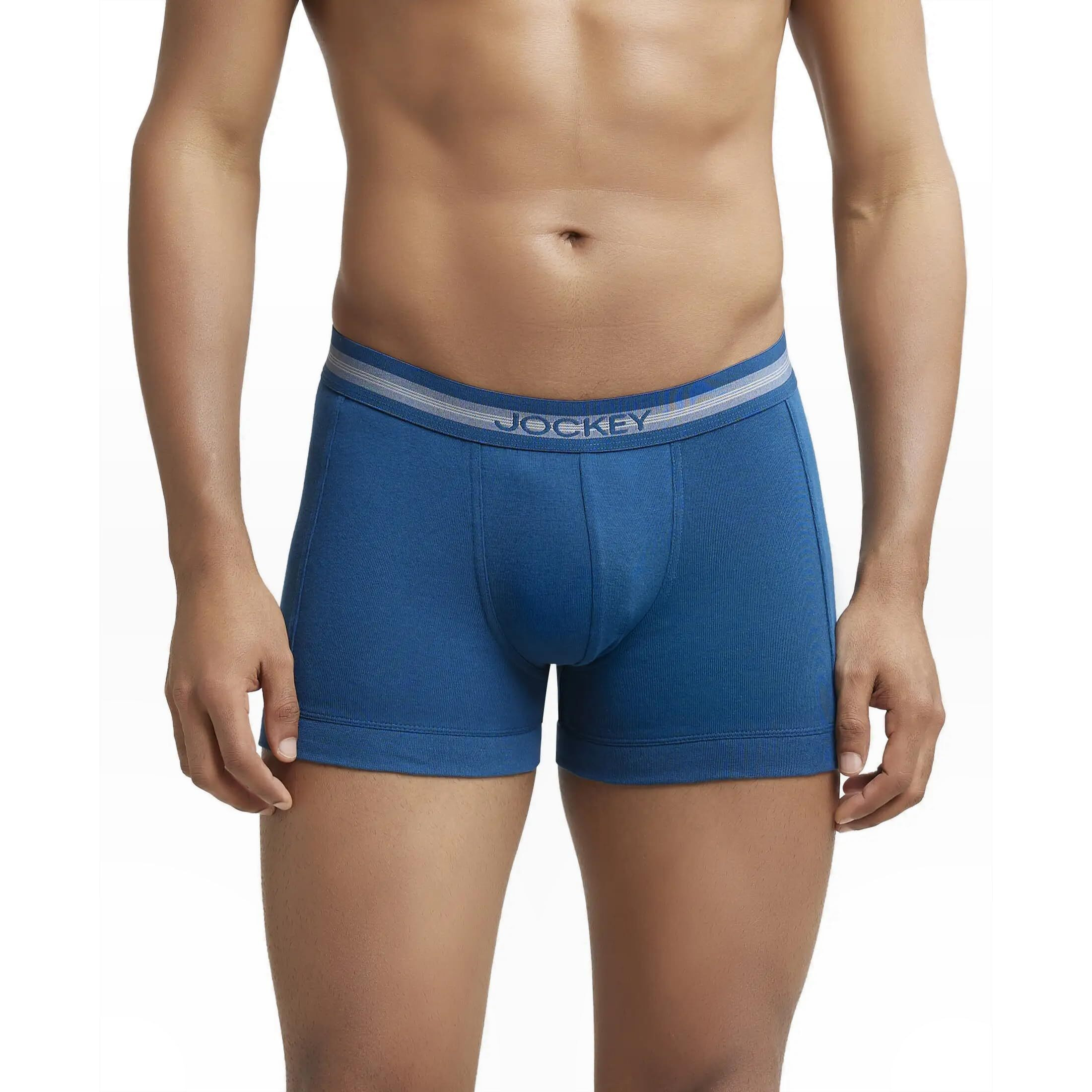 Jockey Men's Cotton Trunks (Pack of 1) (1015_Poseidon_Small_Blue_S)