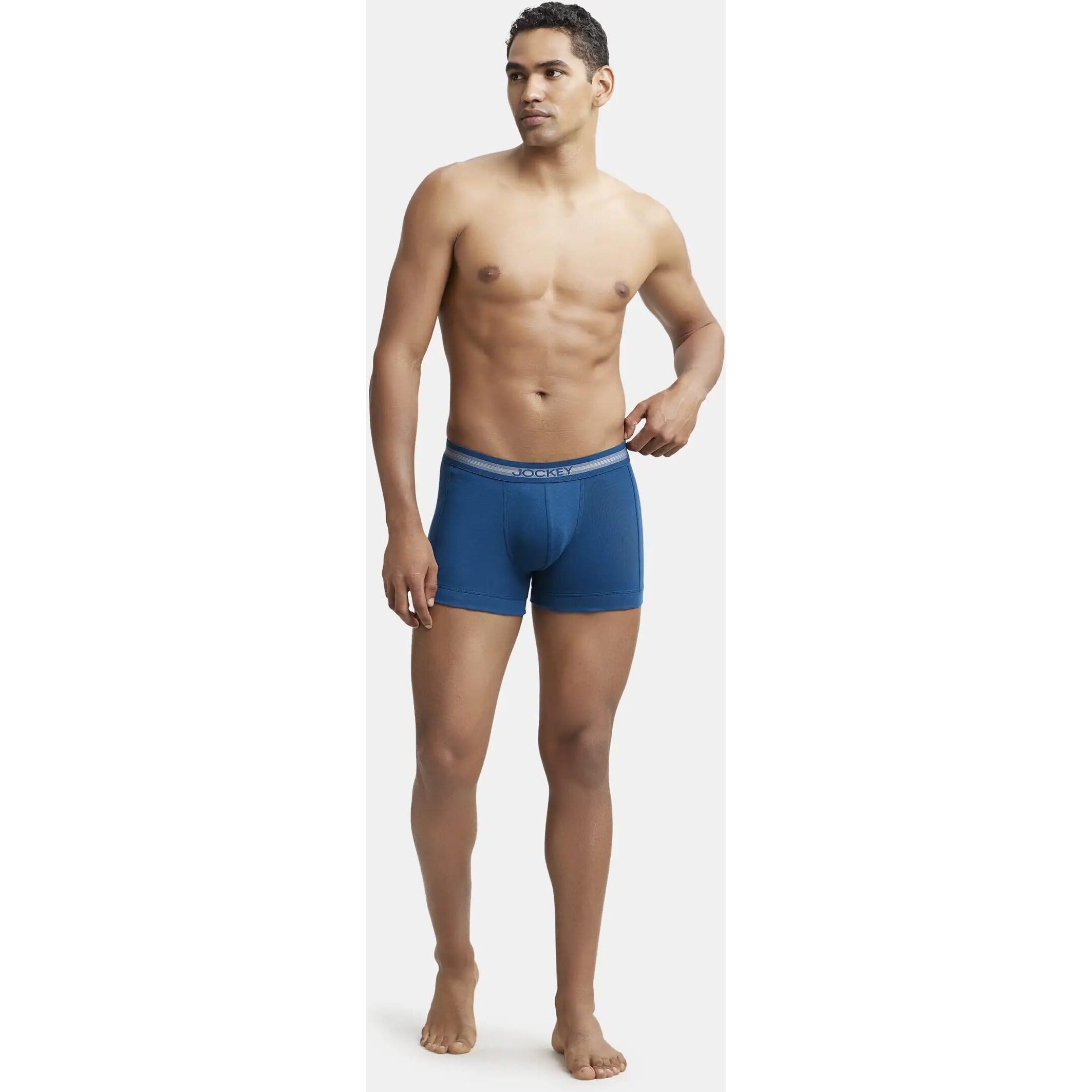 ockey Men's Cotton Modern Trunks (Pack of 1) (1015_Poseidon_Medium_Poseidon_Blue_M)