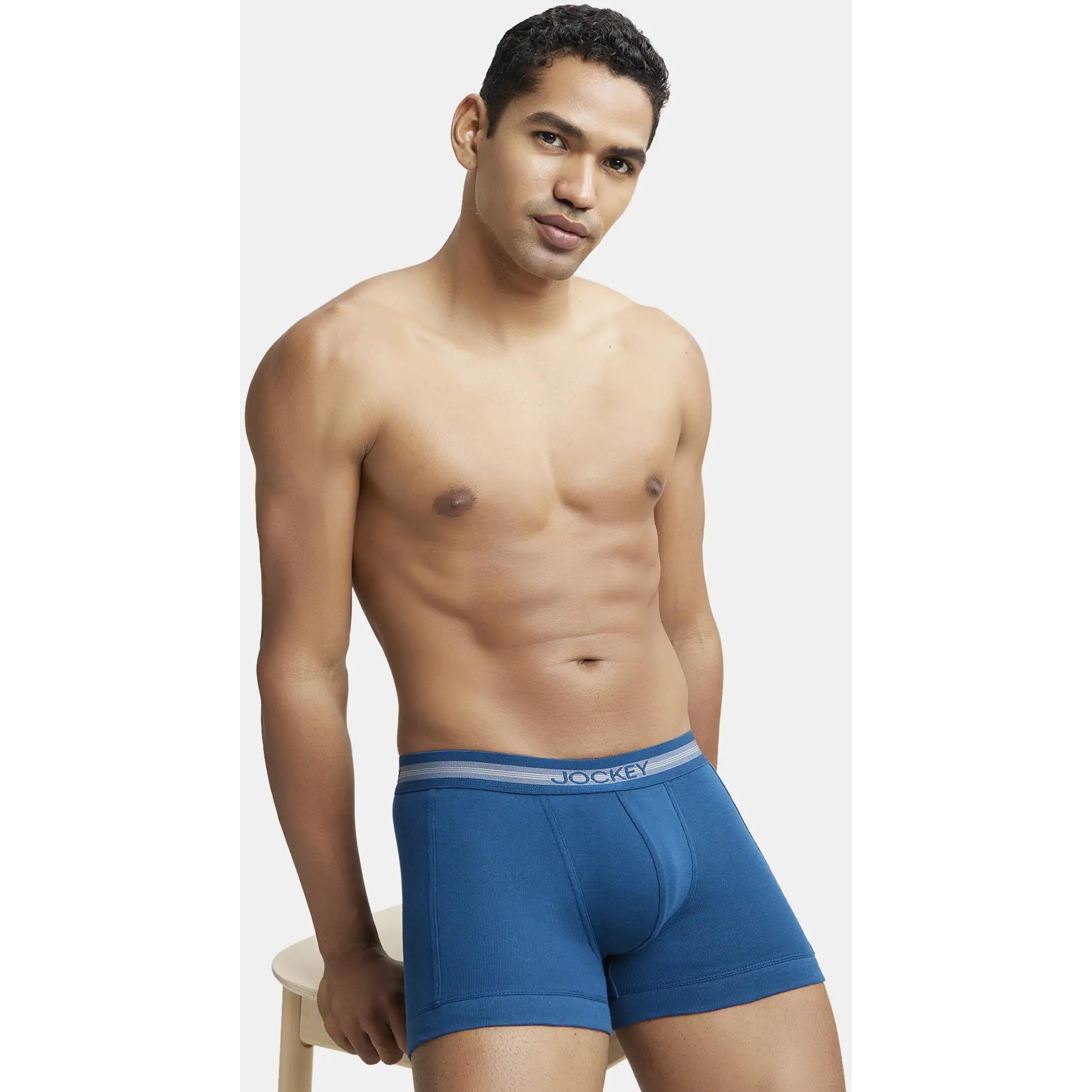 ockey Men's Cotton Modern Trunks (Pack of 1) (1015_Poseidon_Medium_Poseidon_Blue_M)