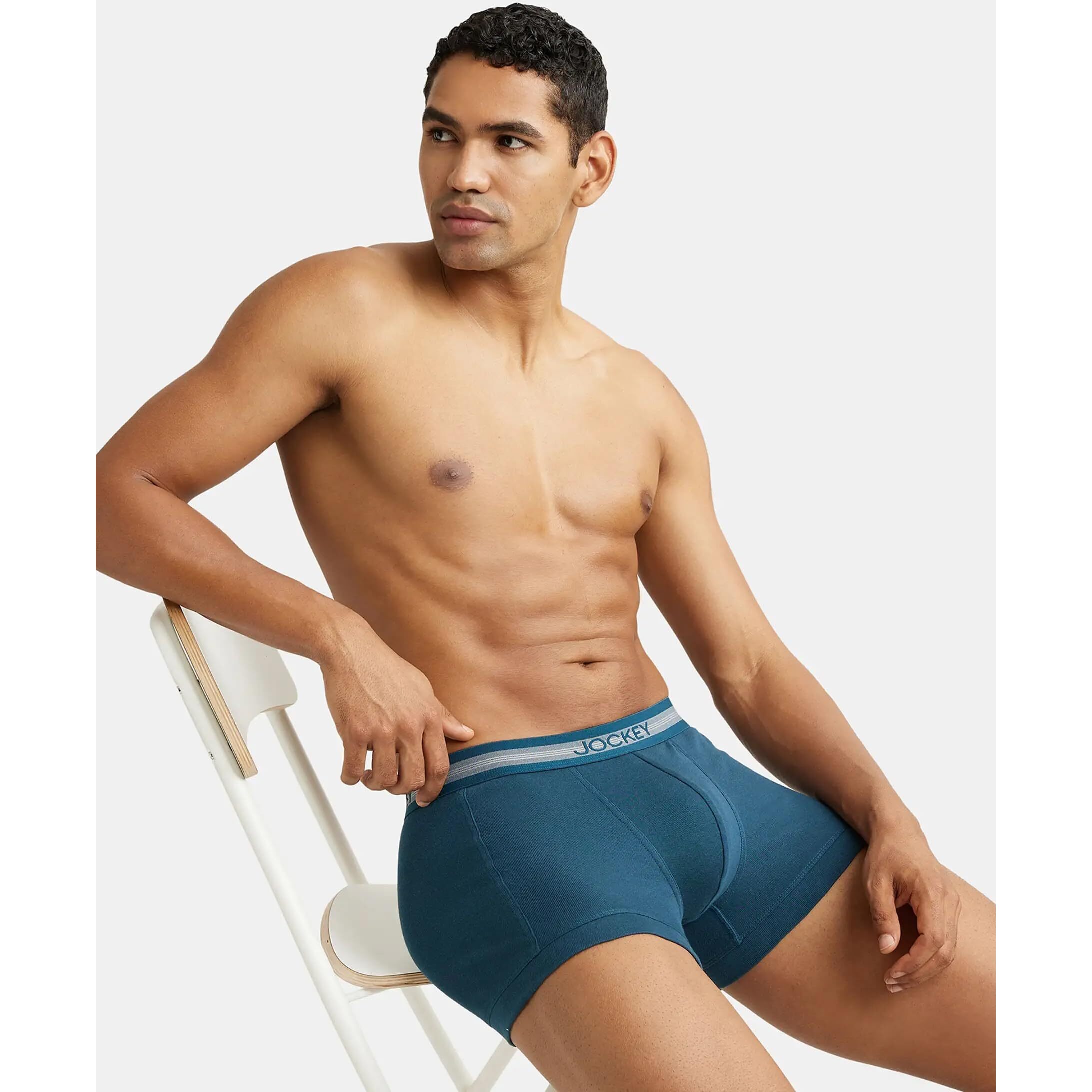 Jockey Men's Cotton Trunks (Pack of 1) (1015_Reflecting Pond_Medium_Blue_M)