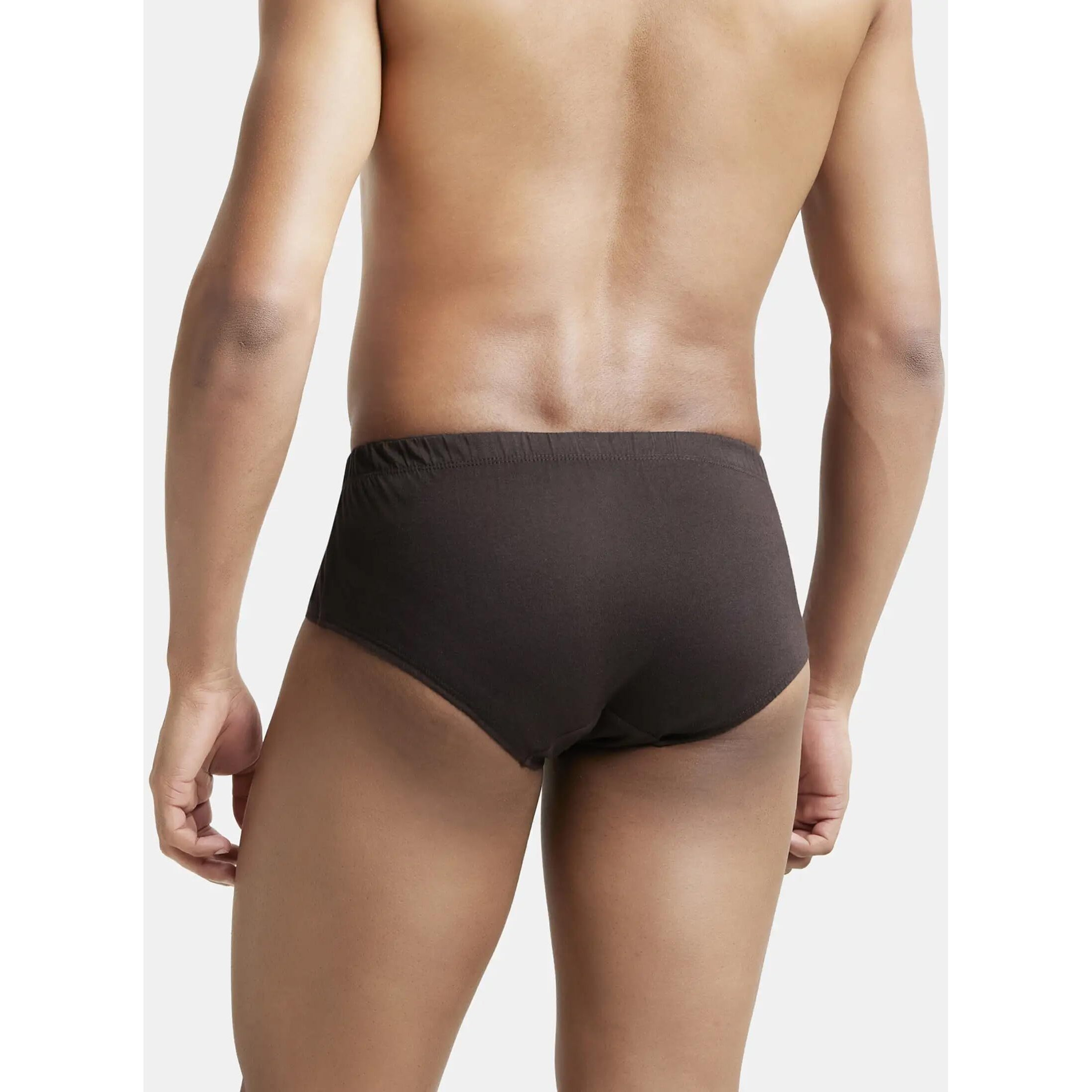 Jockey Men's Super Combed Cotton Poco Briefs with Durable Concealed Waistband (Pack of 2) 8035_Brown_M