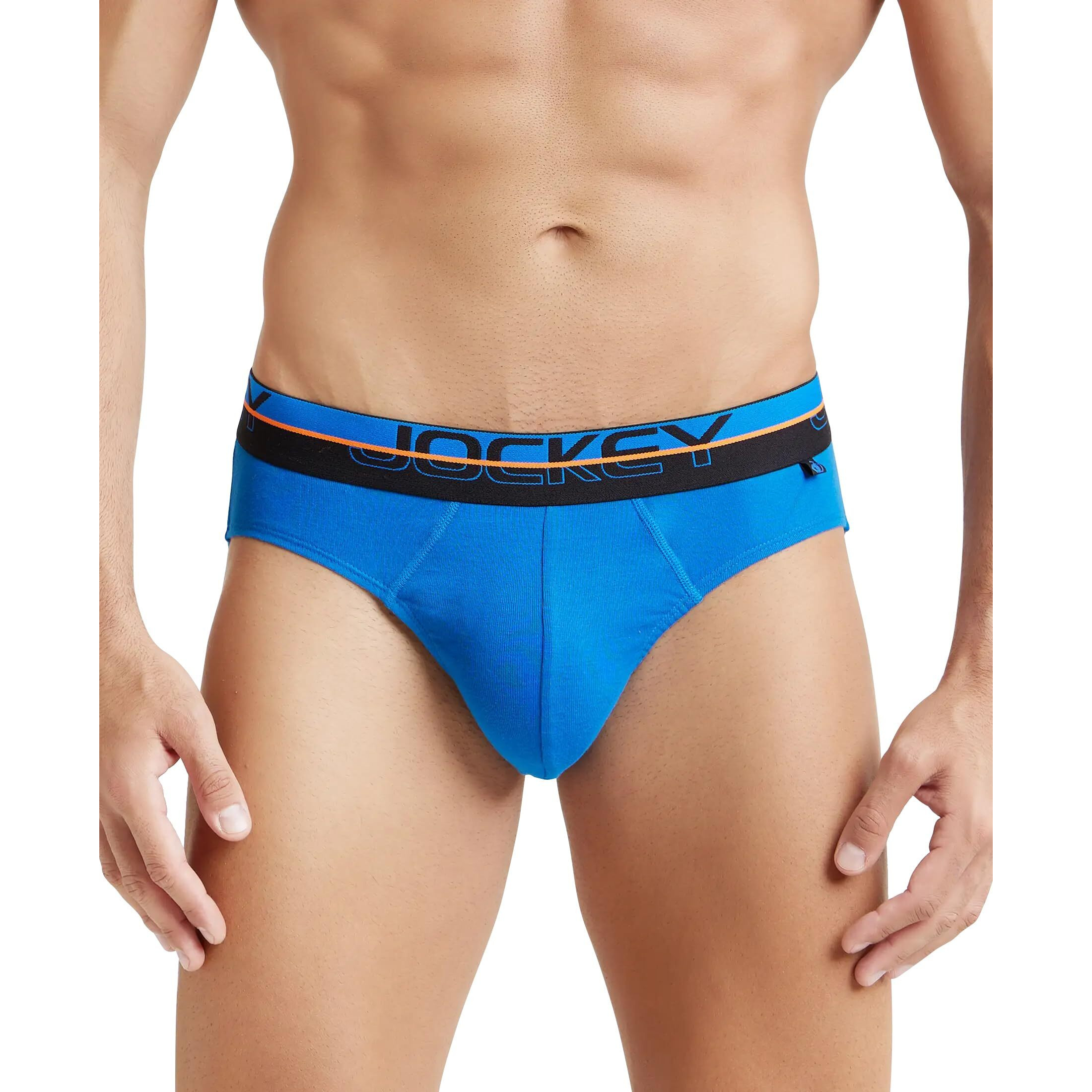 Jockey Men's Super Combed Cotton Rib Solid Brief with Ultrasoft Waistband_Style_FP02_Rich Royal Blue_M