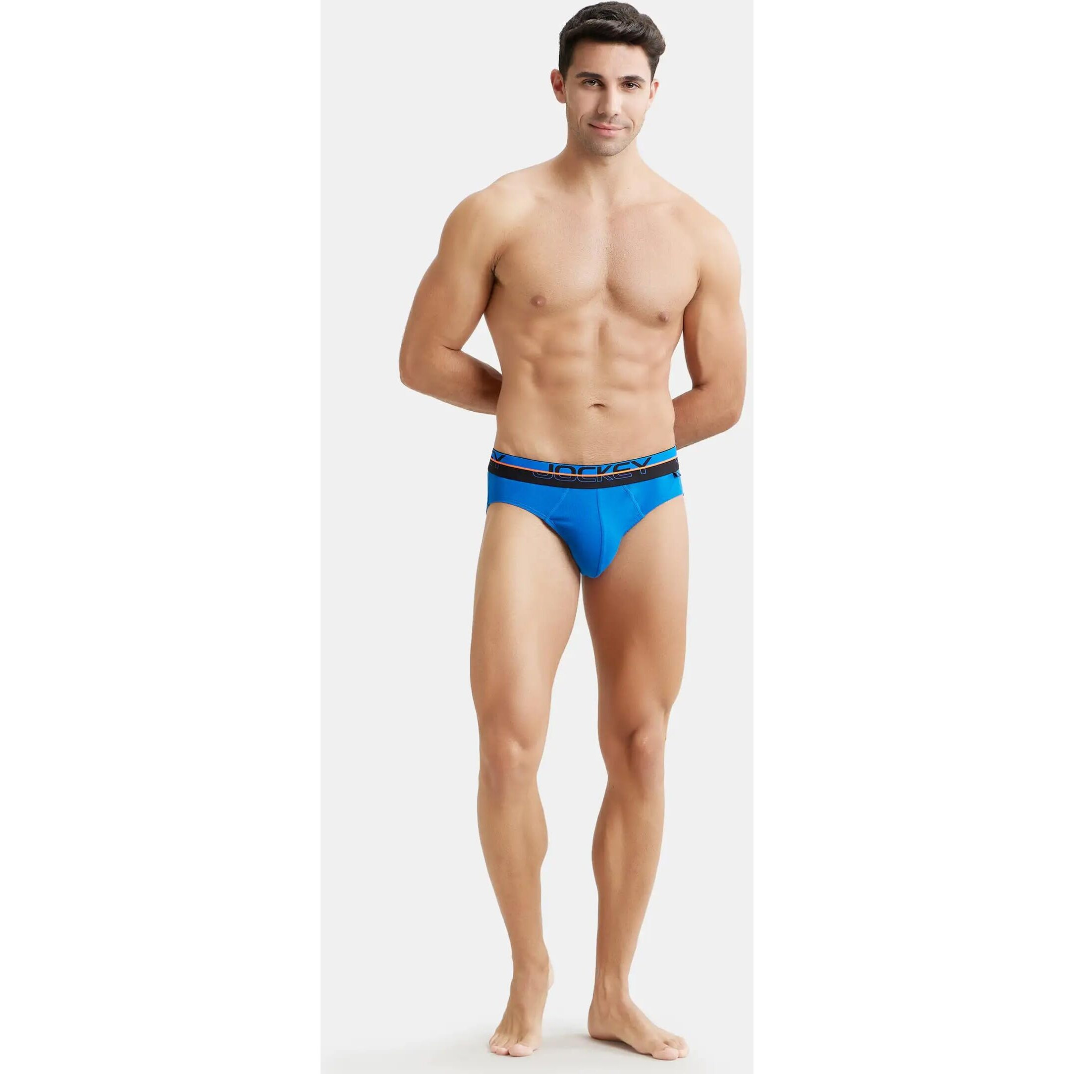 Jockey Men's Super Combed Cotton Rib Solid Brief with Ultrasoft Waistband_Style_FP02_Rich Royal Blue_M