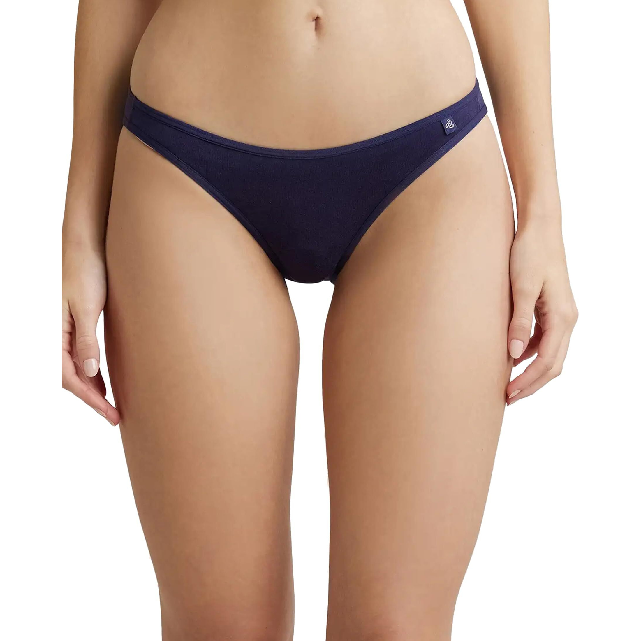 Jockey SS02 Women's Super Combed Cotton Elastane Stretch Low Waist Bikini with Concealed Waistband and StayFresh Treatment_Classic Navy_XL