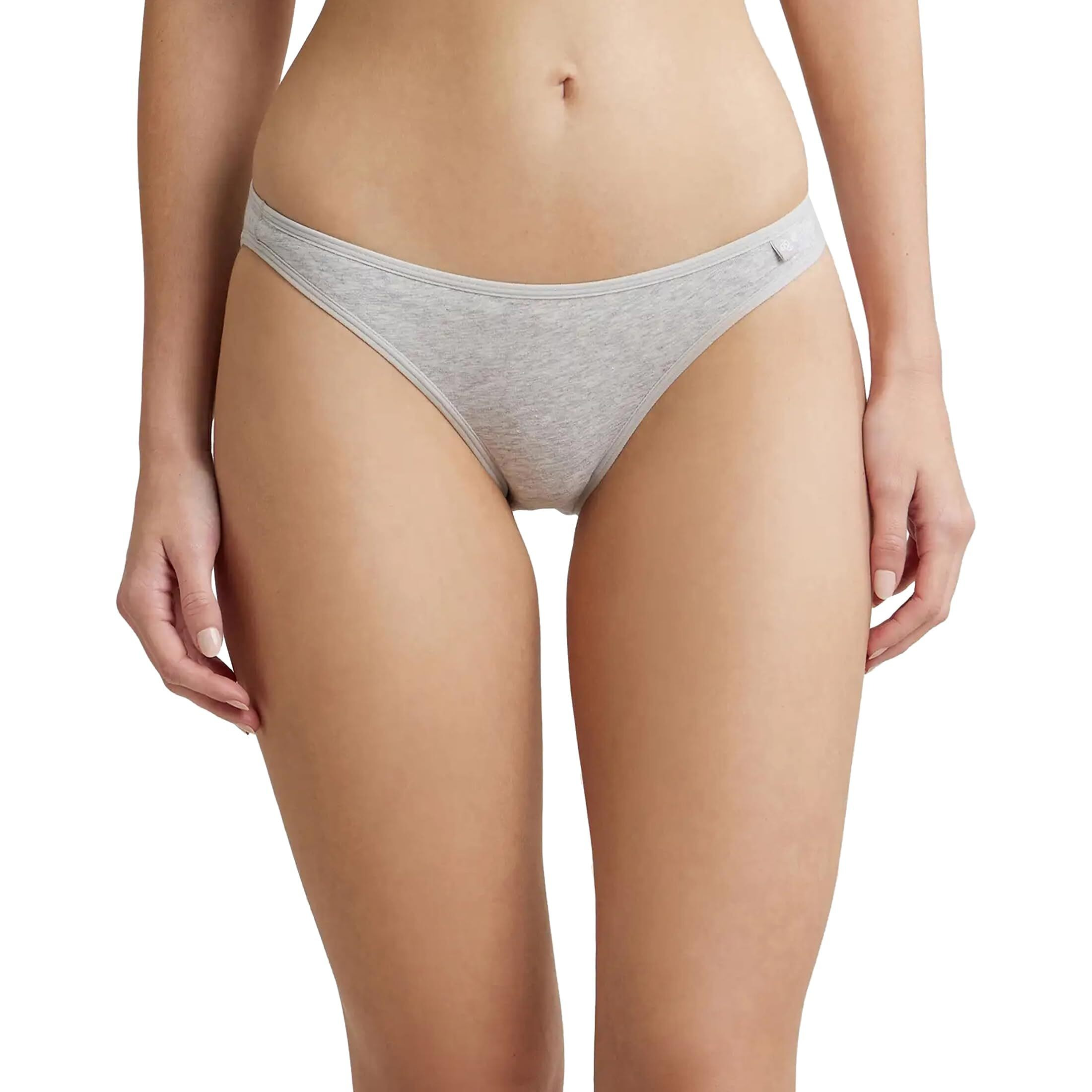 Jockey SS02 Women's Super Combed Cotton Elastane Stretch Low Waist Bikini with Concealed Waistband and StayFresh Treatment_Steel Grey Melange_XL
