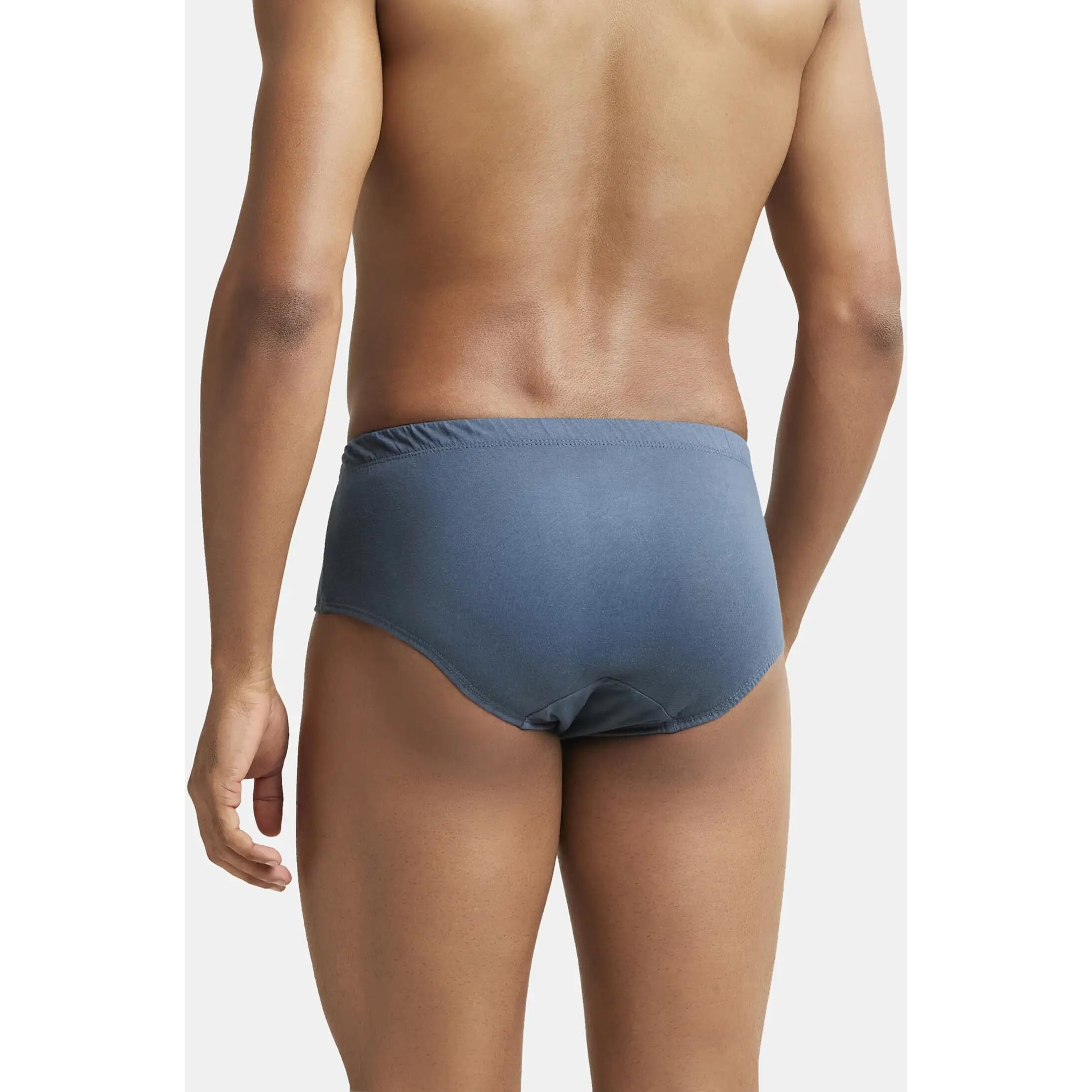Jockey Men's Cotton Pocot Brief (Pack of 2) (8035_Deep Slate_M_Deep Slate_M)